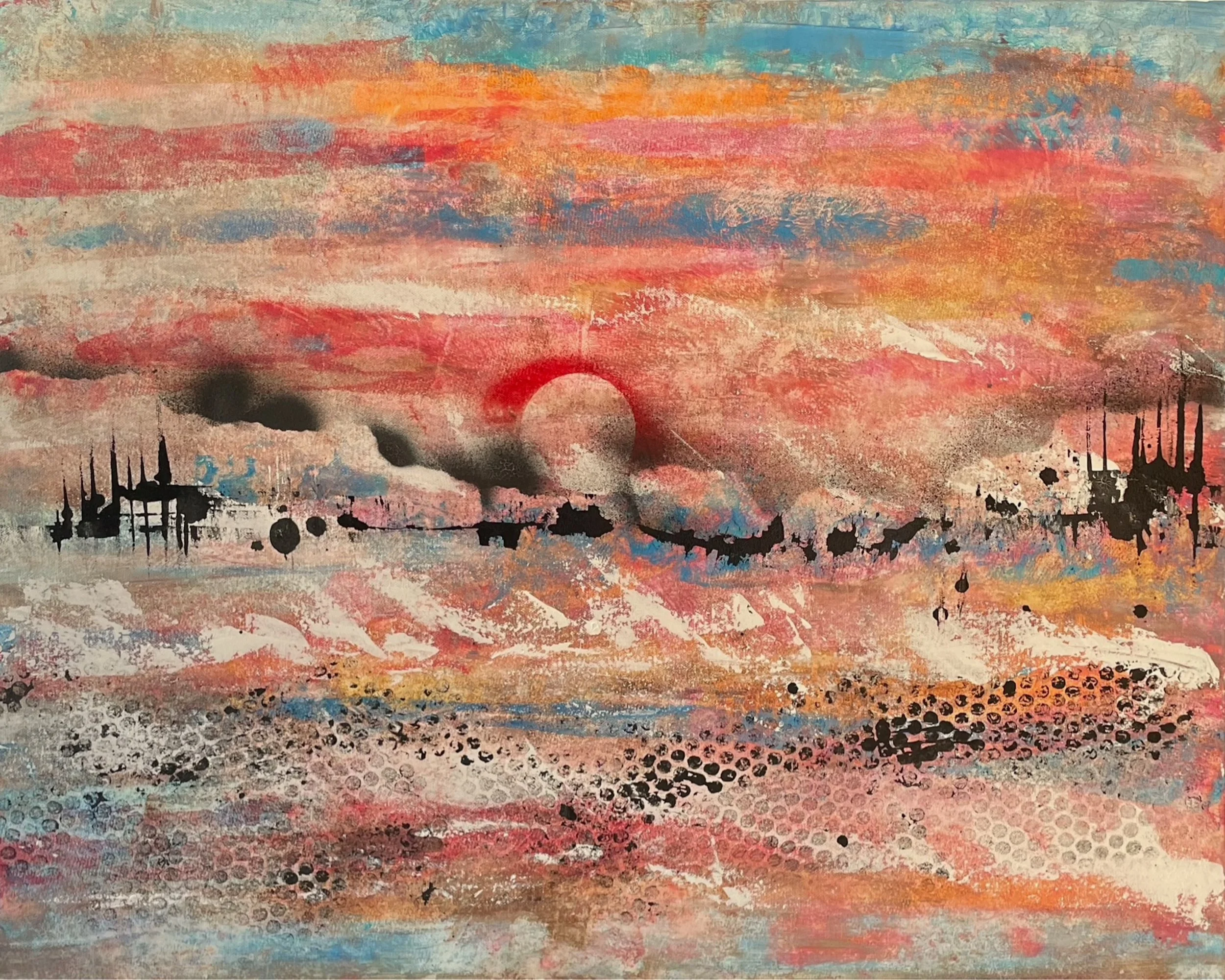 Istanbul in a Dream (Painting - 24" x 30" x 1.5" - $500 CAD - Canada) Banu Tulumen
