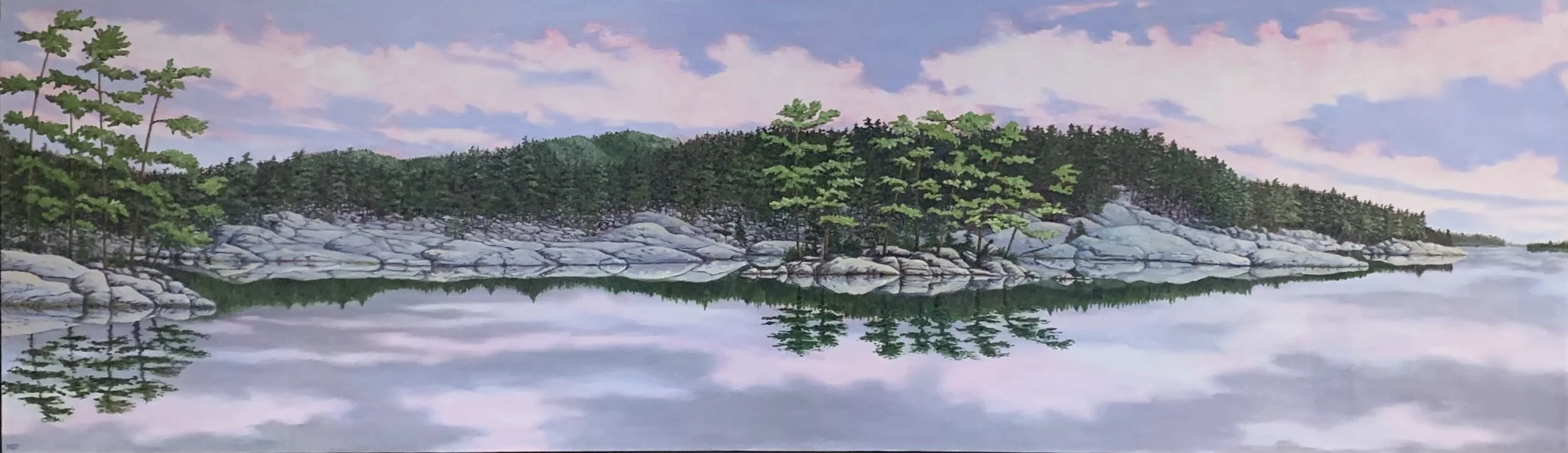 Timeless shores (Painting - 17.5 x 60 x 1.5) - Michael Taber