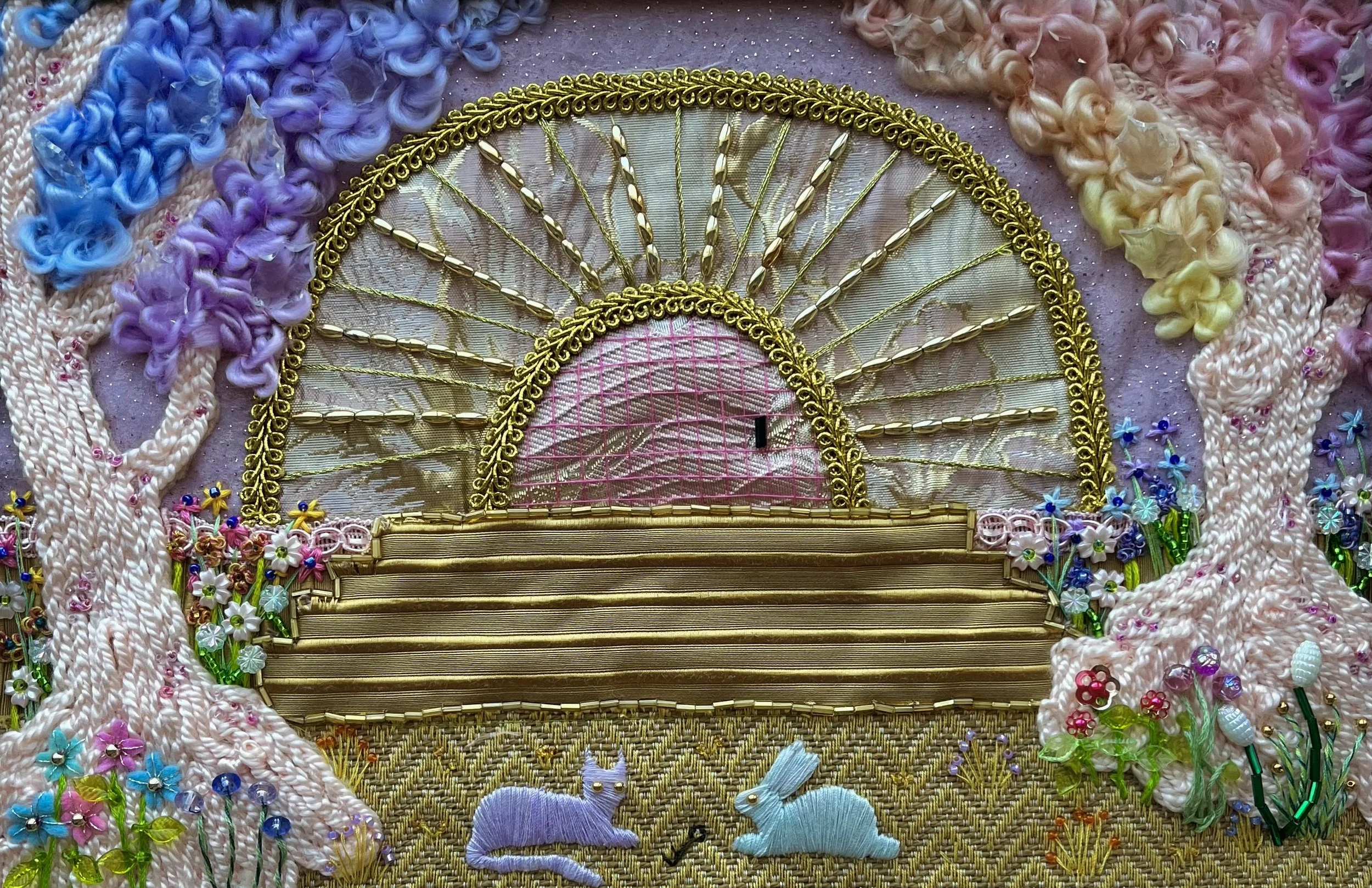 Exit Door (Textile - $275 - 12x8 inches - 1 inch depth in frame) - Sabrina Lancaster