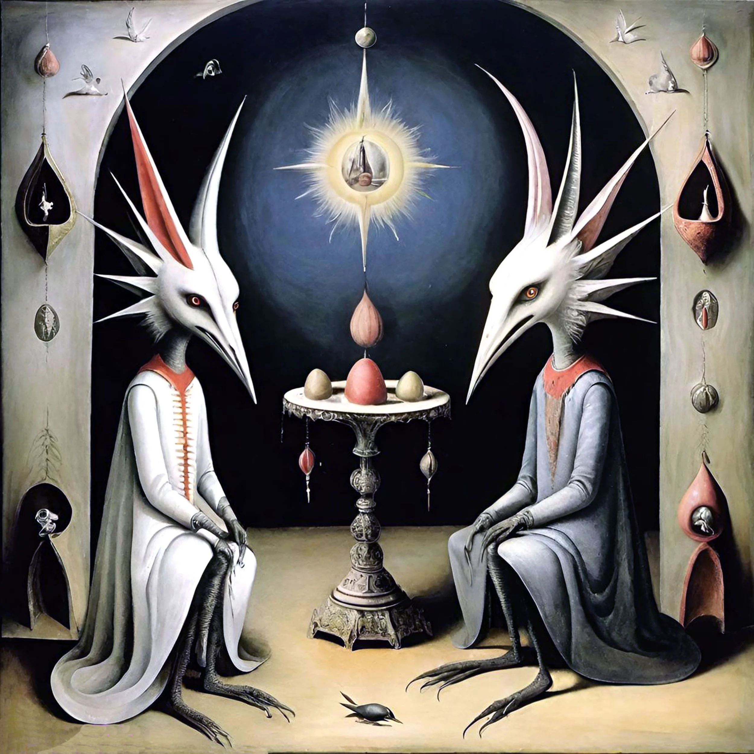 Discussing future plans (Digital Art - 10" x 10" - $500 USD/Paper prints edition of 10 - USA) Raul Oyuela