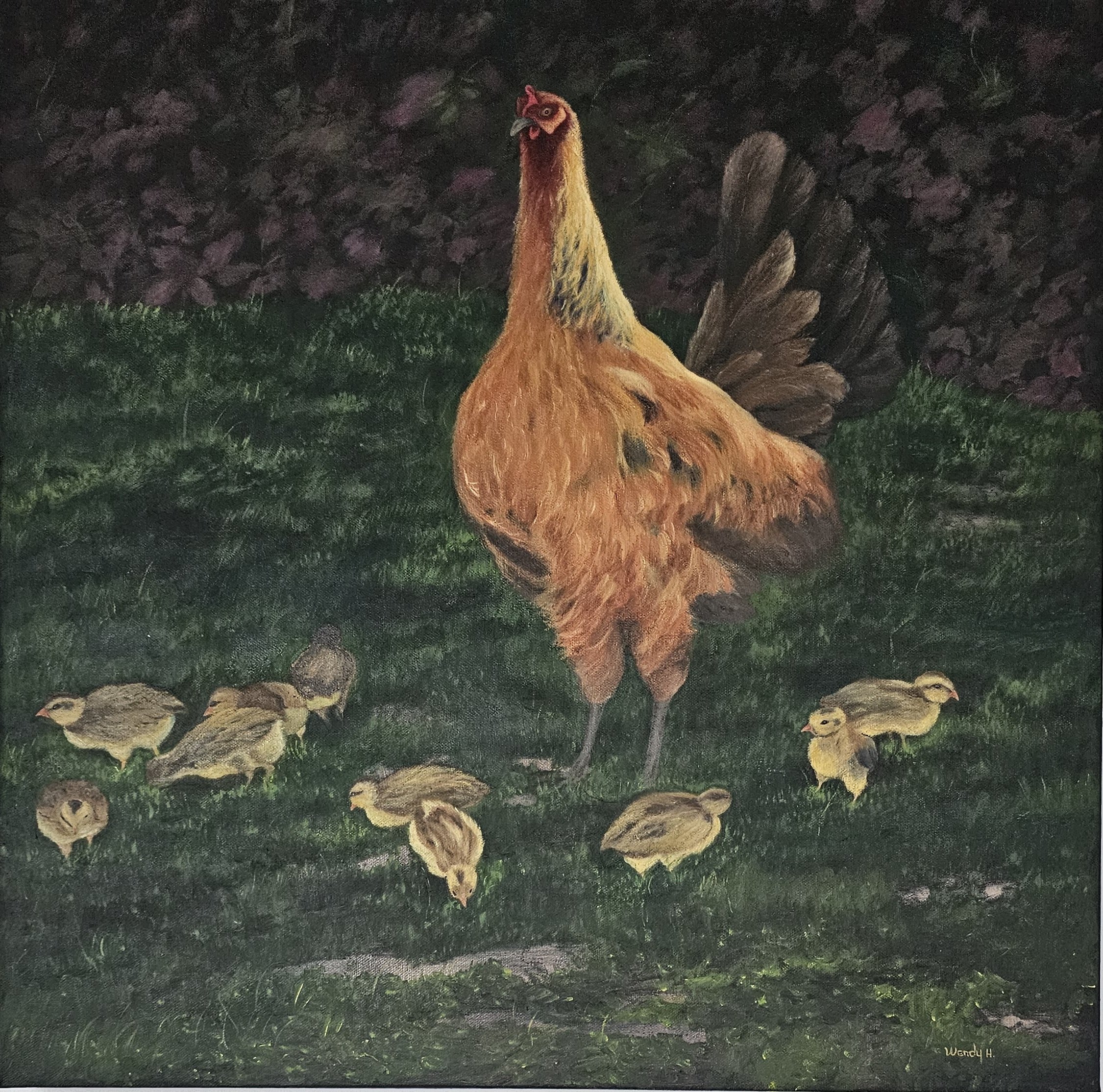 Maternal Love (Painting - $4000 - 24x24 inches) - Wendy He