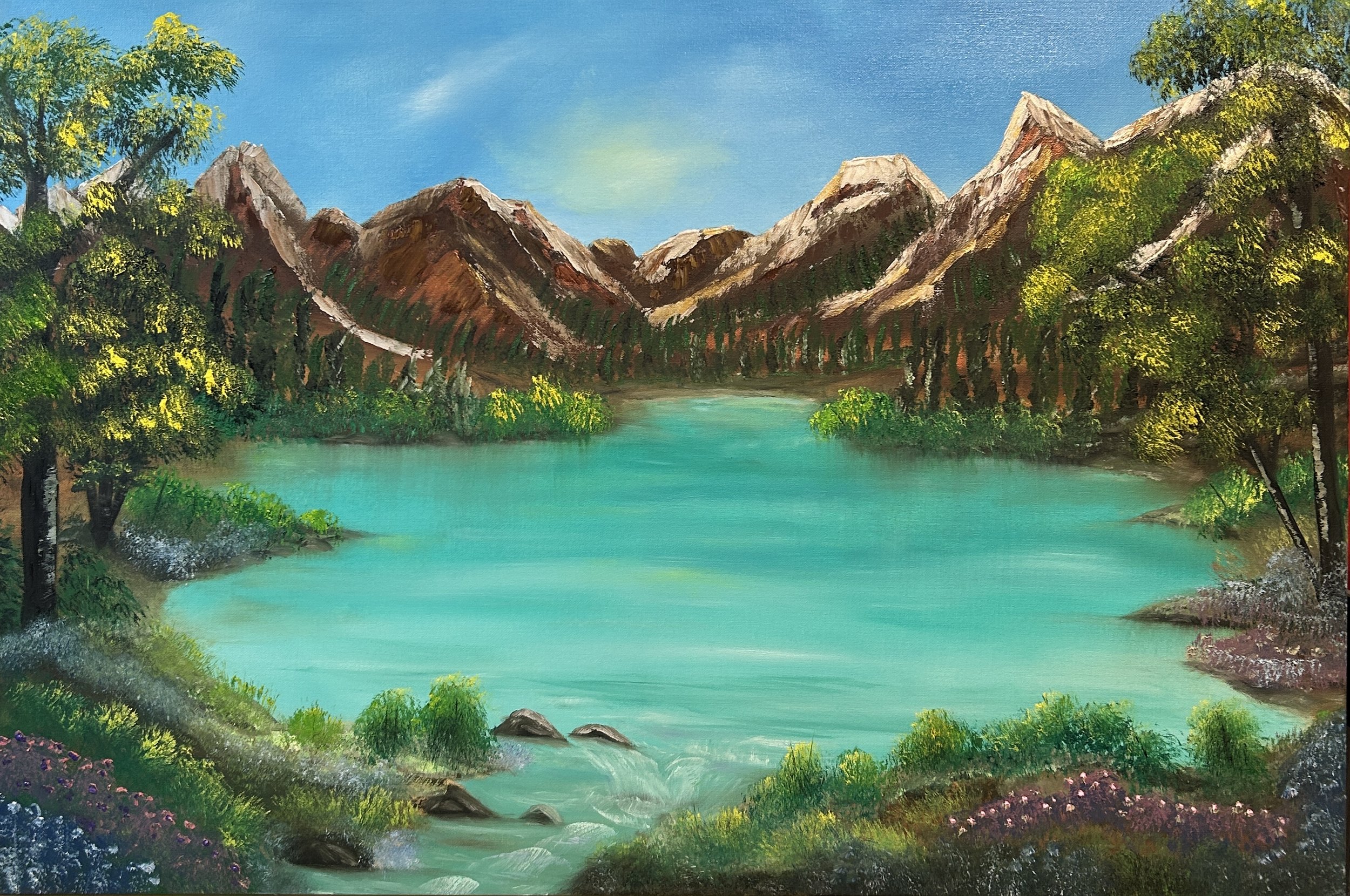 Emerald Sanctuary (Painting - $1000 - 24 x 36 x 1 inches) - Melpomeni Georgeadis