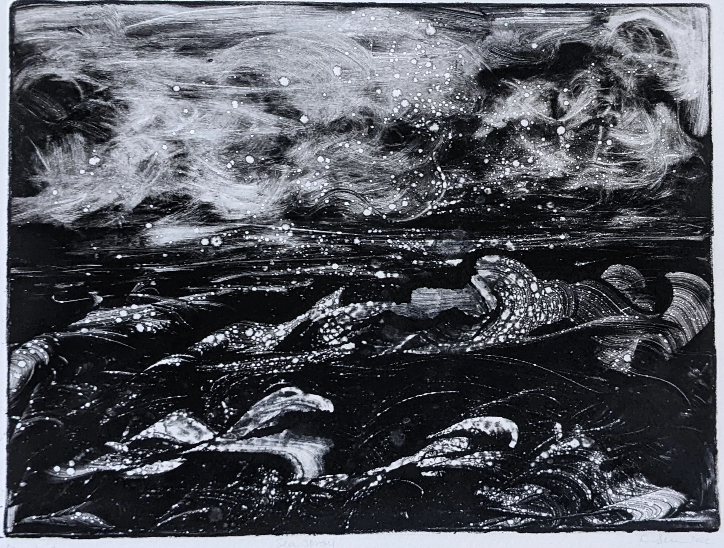 Sea Spray (Printmaking - $120 - 9 x 12 in) - Kathryn Shaw