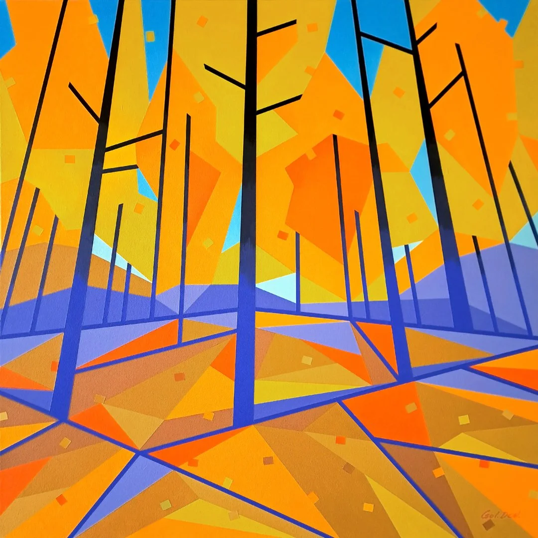WARM OCTOBER (Painting - $1700 - 30" X 30" X 1.5") - Denys Golden