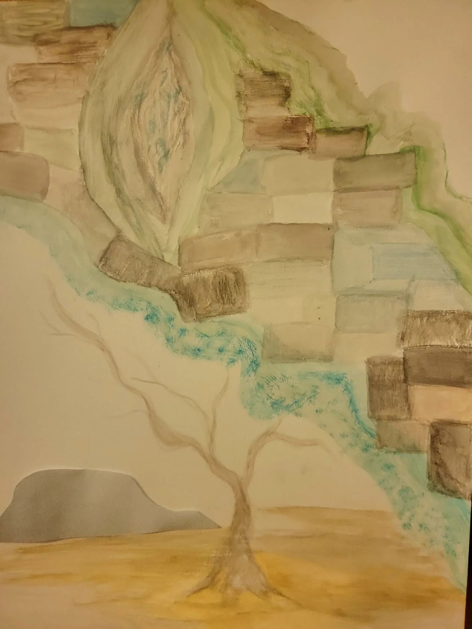 Preliminary sketch for "The Skin-Eater" theater play (Painting - 9" x 12" - $1960 CAD - Canada) Shannon Wallace