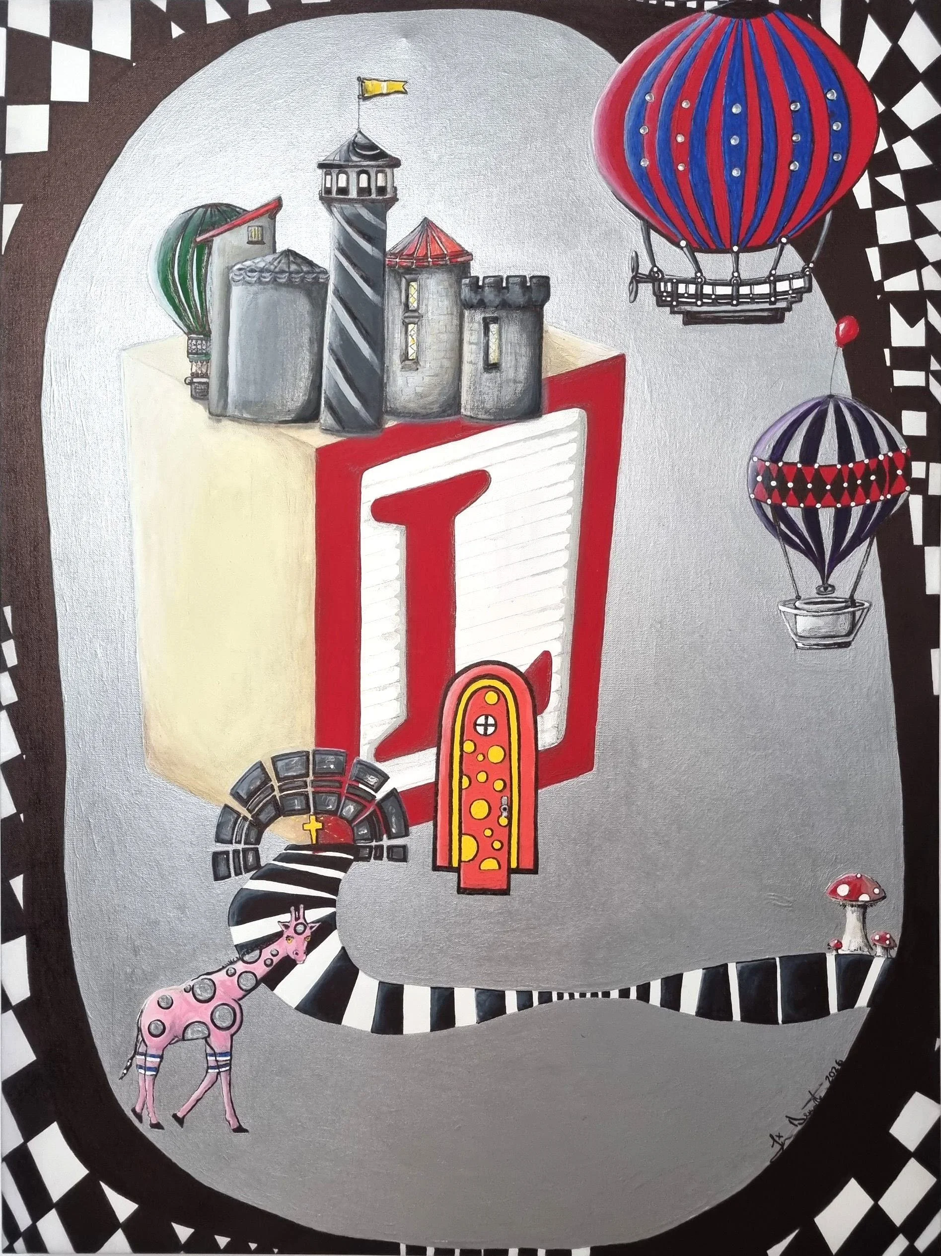 Euphoria of a Figment (Mixed Media -$2600 - W= 30 inches X H= 40 inches) - Lisa Demarte