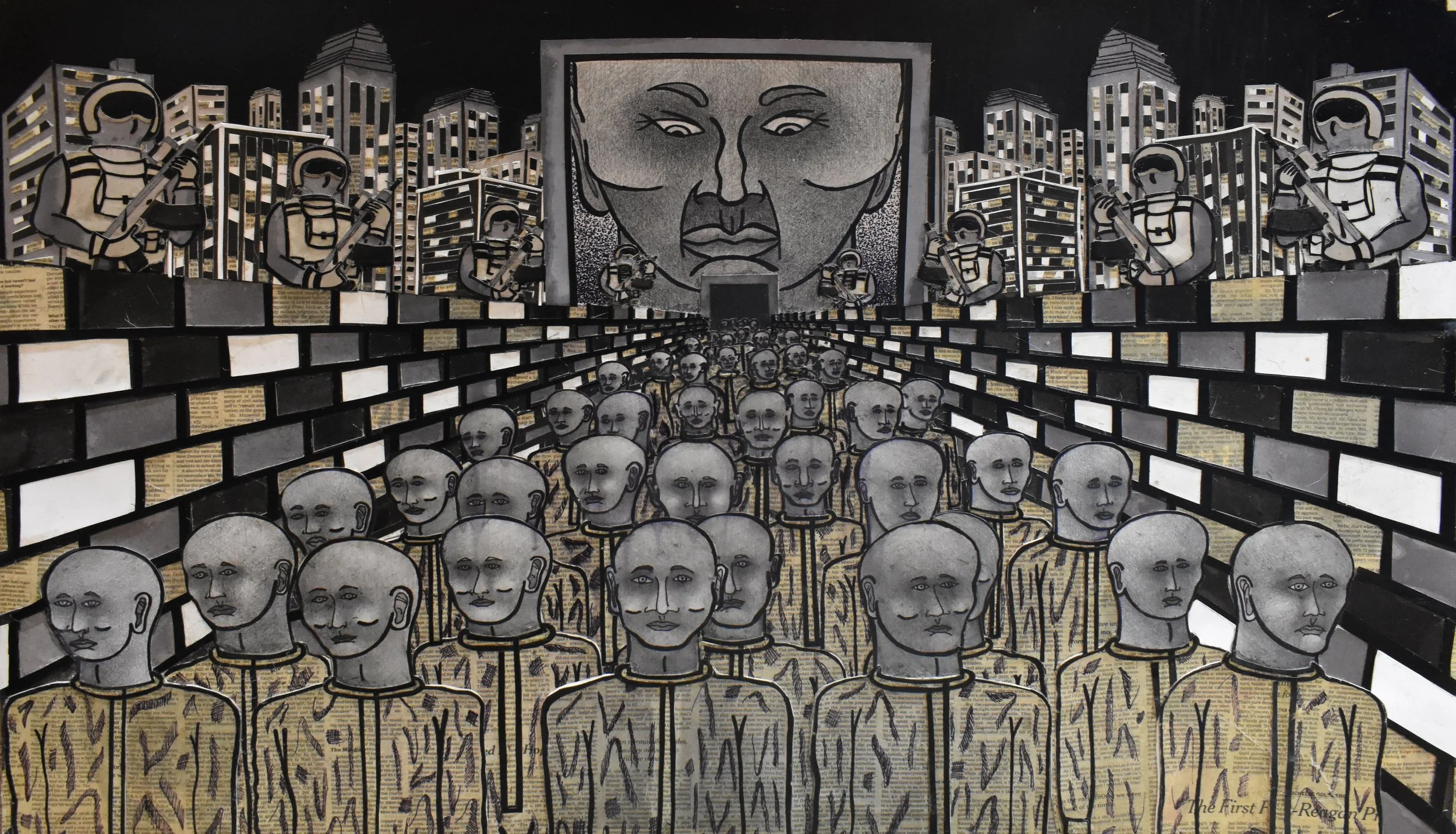 Dystopian Society (Mixed Media - 36 width x 24 height - USA) David Weinhold