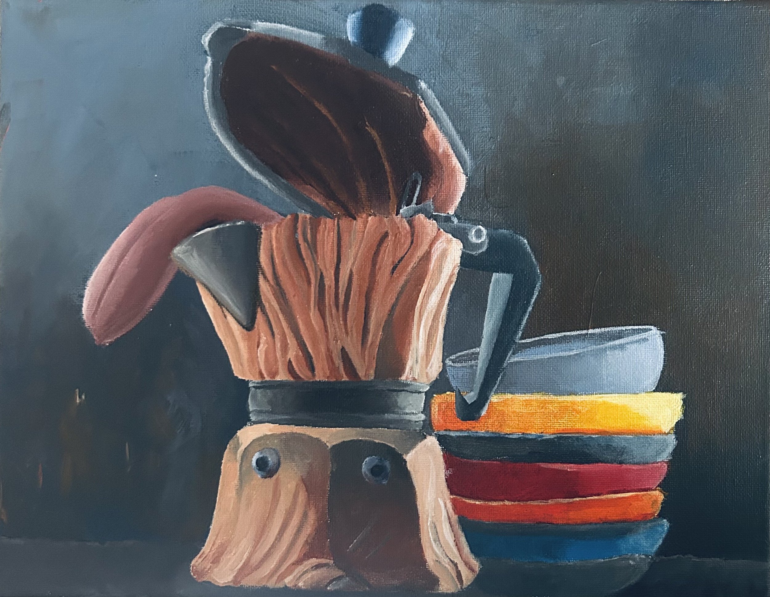 Morning Coffee of the Flesh (Painting - 14" x 11" - Puerto Rico) Sergio Martinez