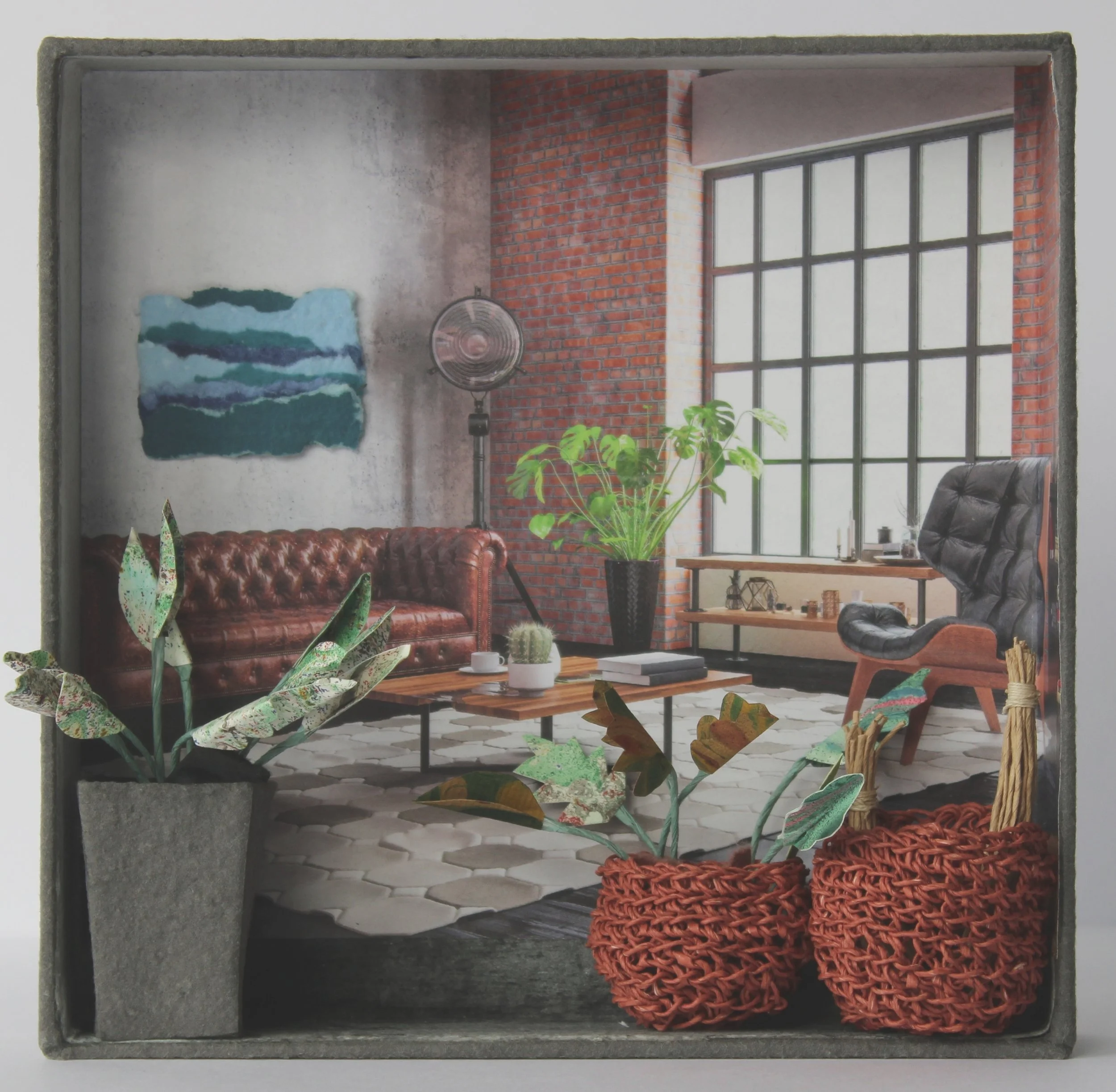 WELCOME HOME (Mixed Media - 7.9 x 7.9 x 1.57 inch - $420 USD - Germany) - Sabine Thornau
