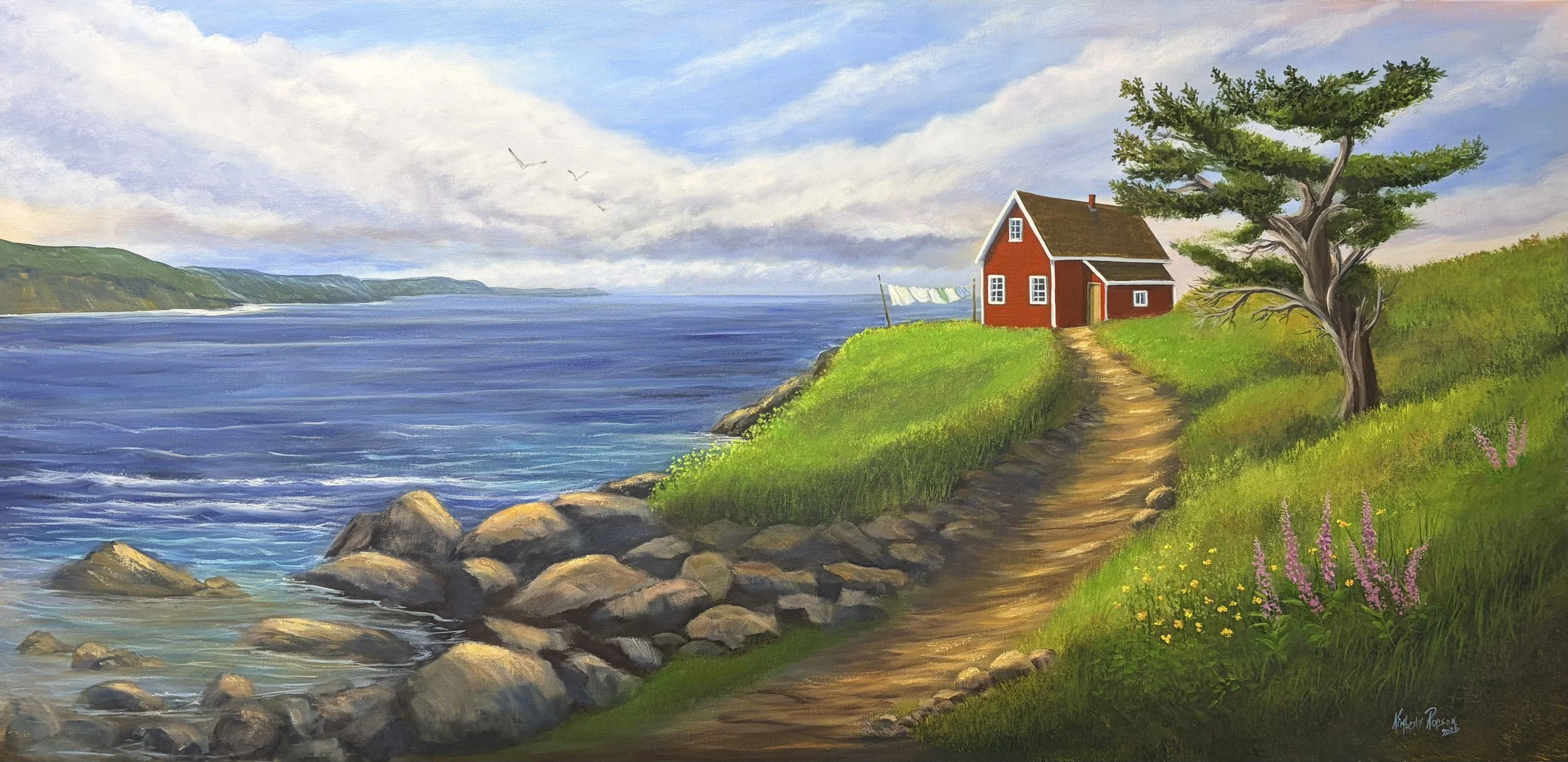 Against the Wind (Painting - $700 - 24 x 48 x 2) - Kimberly Ropson