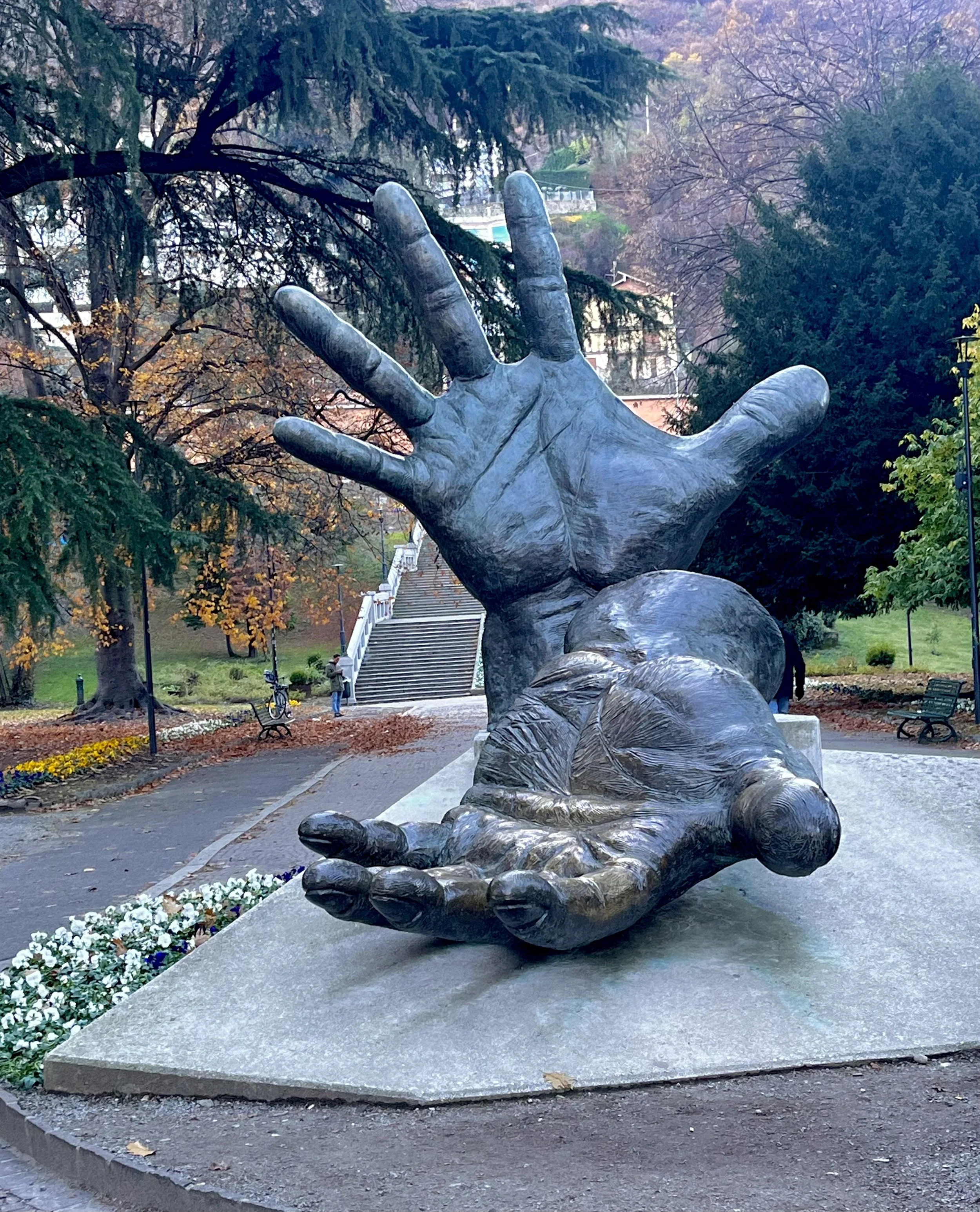Monumento Le Mani Lake Como Italy (Photography - 24" x 18" x 1" - $100 USD - USA) Jenn Holden
