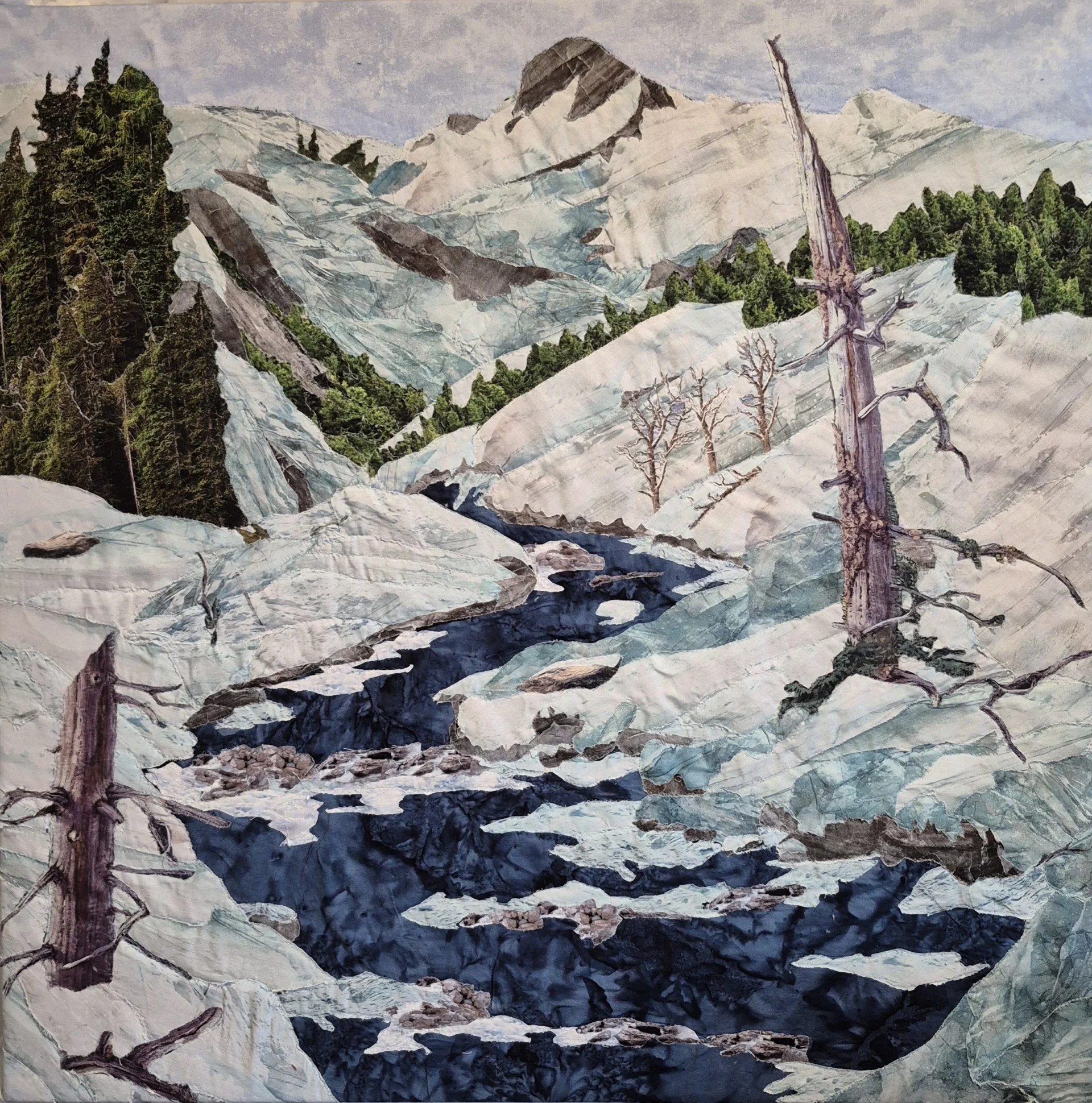 Glacial Silence (Textile - $1650 - 36 x 36 x 2) - Chris Allaway