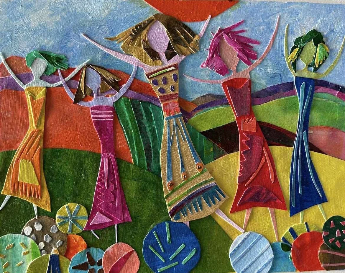 Dancing in the hills (Mixed Media - 8.75" x 11.25" x 2" - $850 USD - USA) - Anita Gutkin