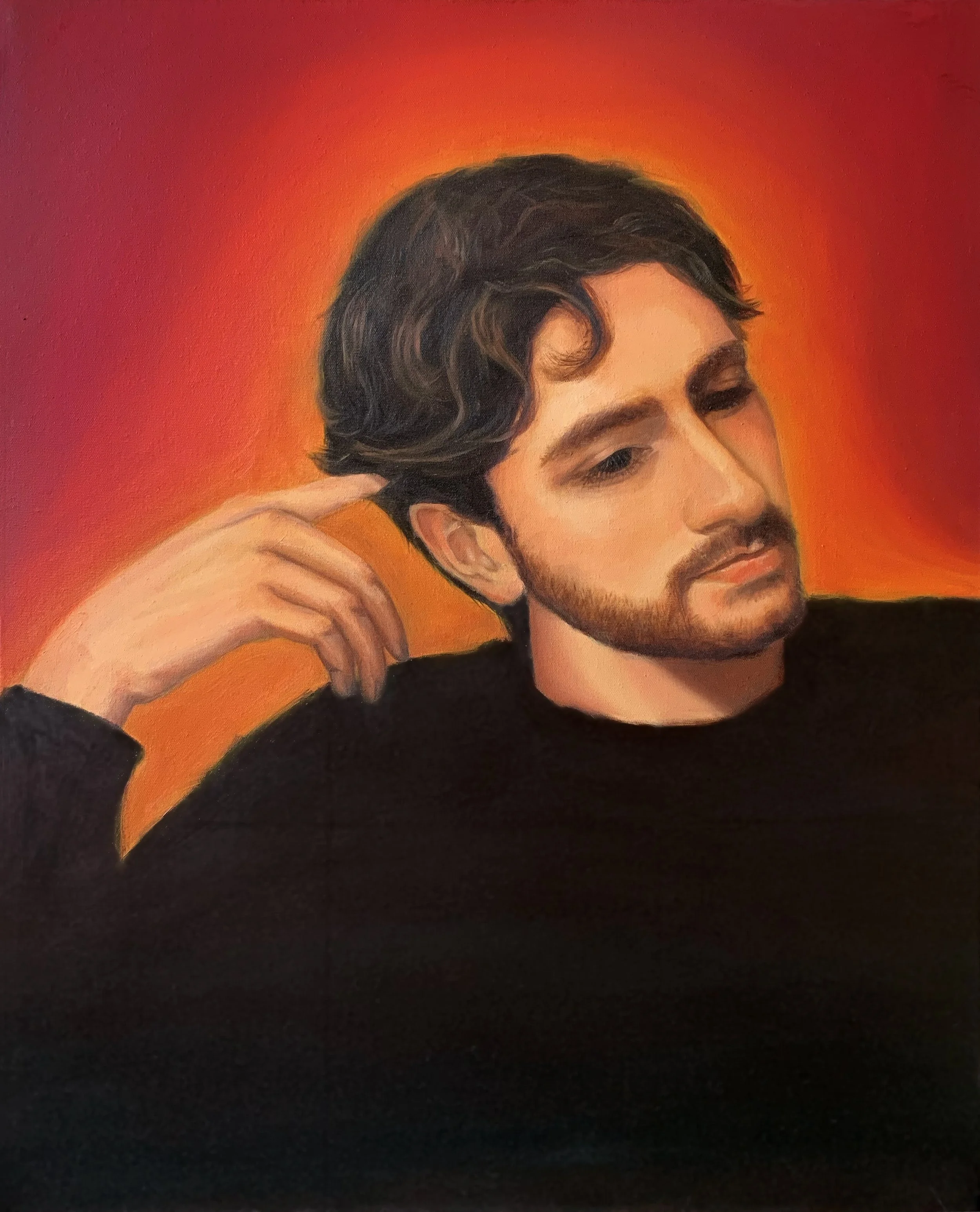 Le Penseur (Painting - 24 x 29.5 x0.5 in) - Emilie Brunet