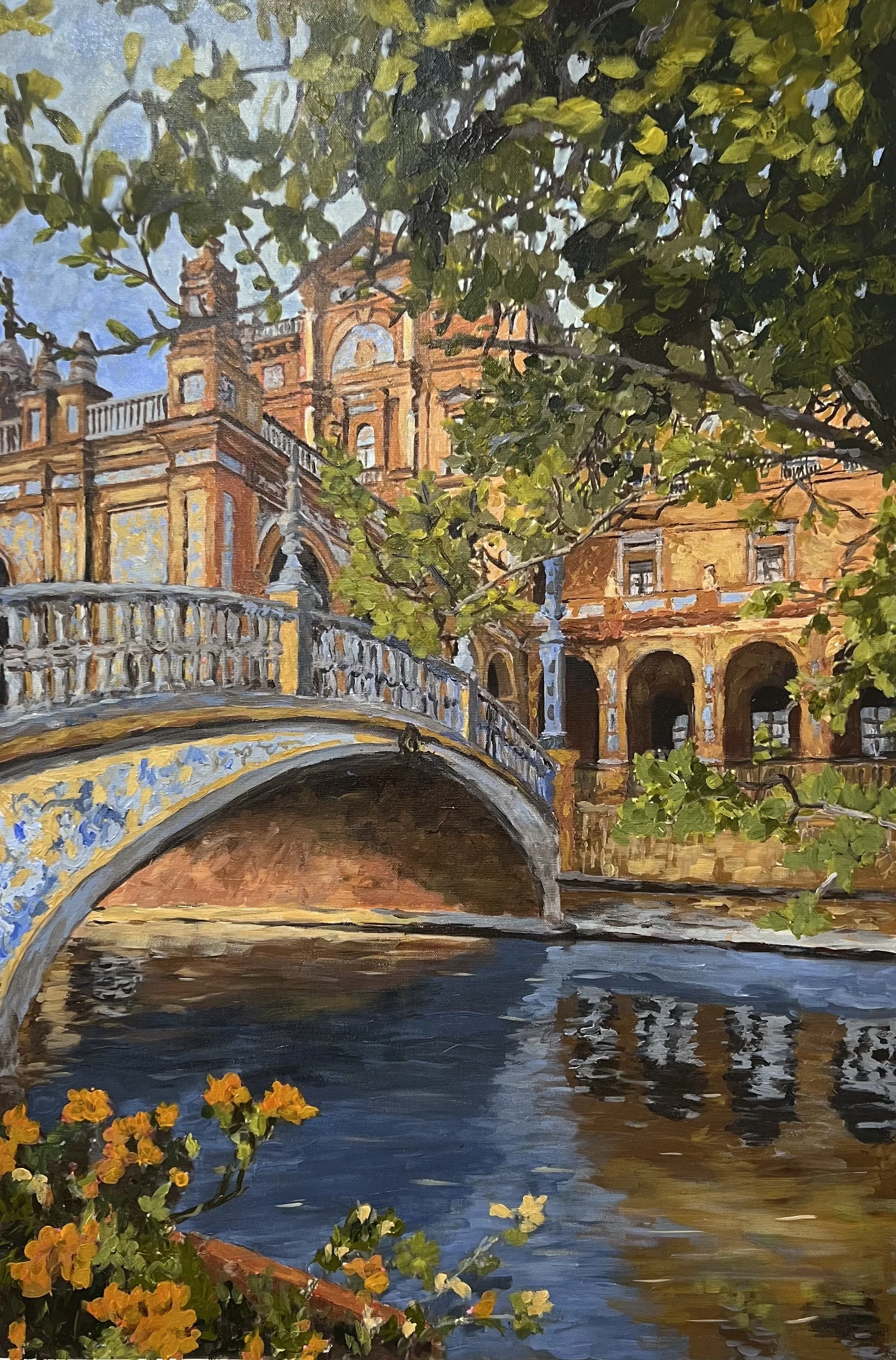 Plaza of Spain (Painting - 30" x 20" x 1" - $700 CAD - Canada) Shazia Yousaf