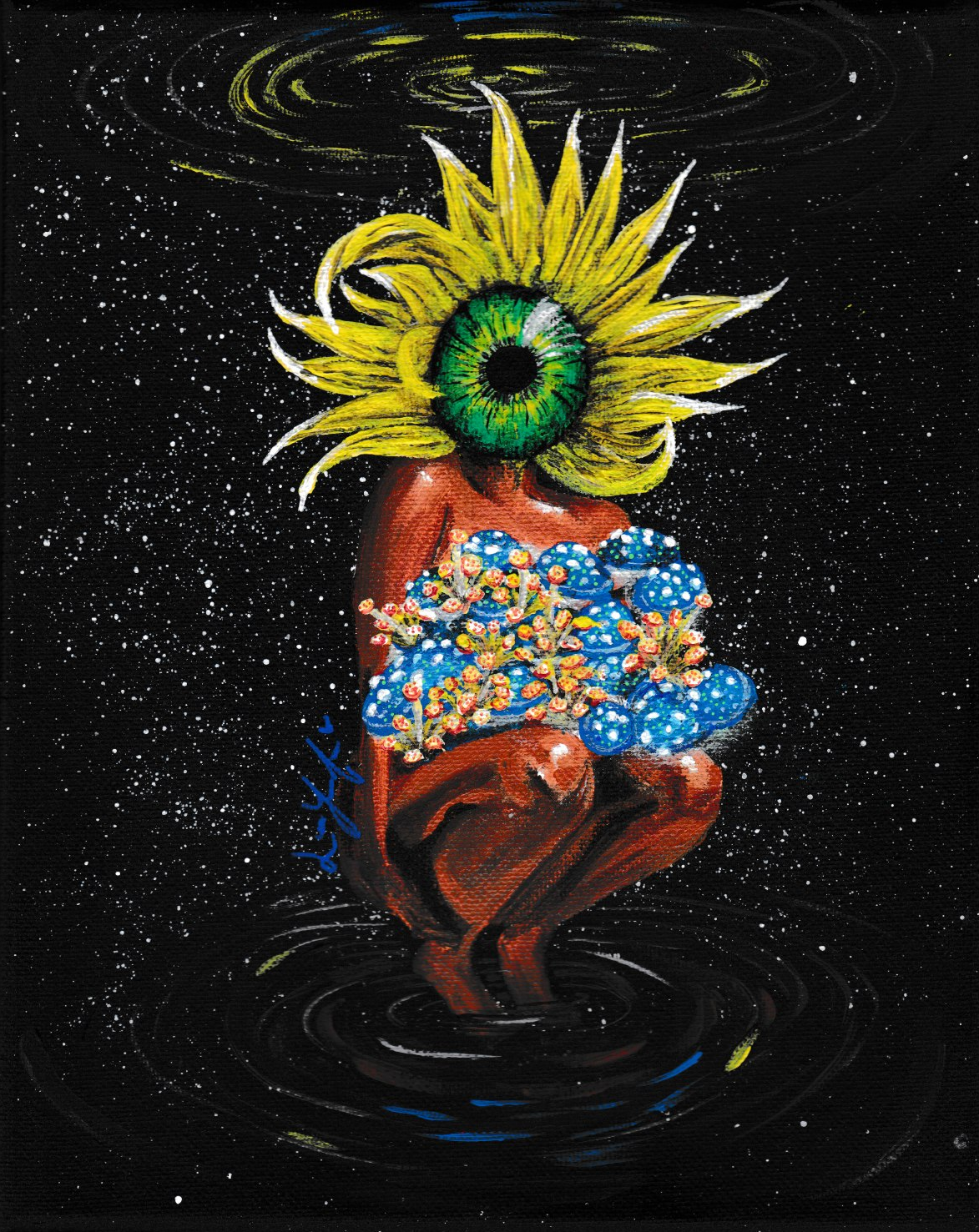 States of Her Mind: She Sees (Painting - 8" x 10" - $80 USD - Canada) Paula Bulux