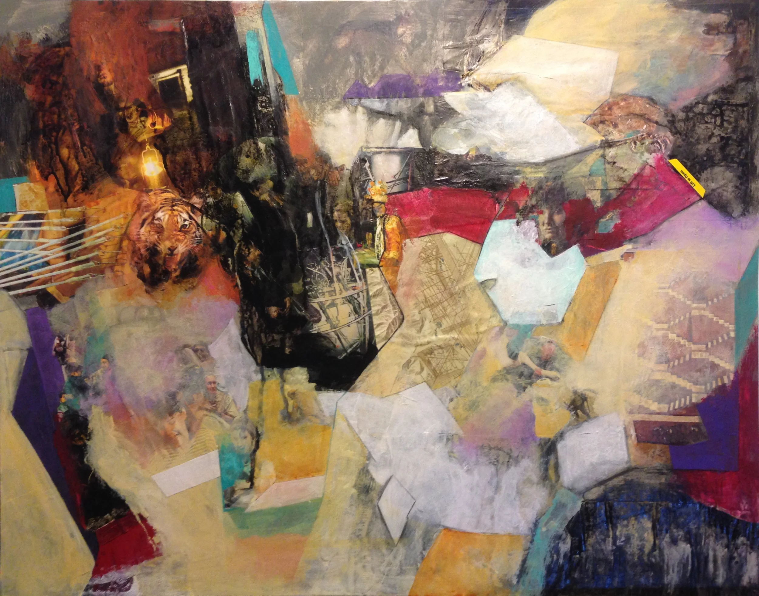 Watching From A Distance (Mixed Media - 19 x 24 x 0.02 inches - $1200 USD - USA) - Brett Nickell