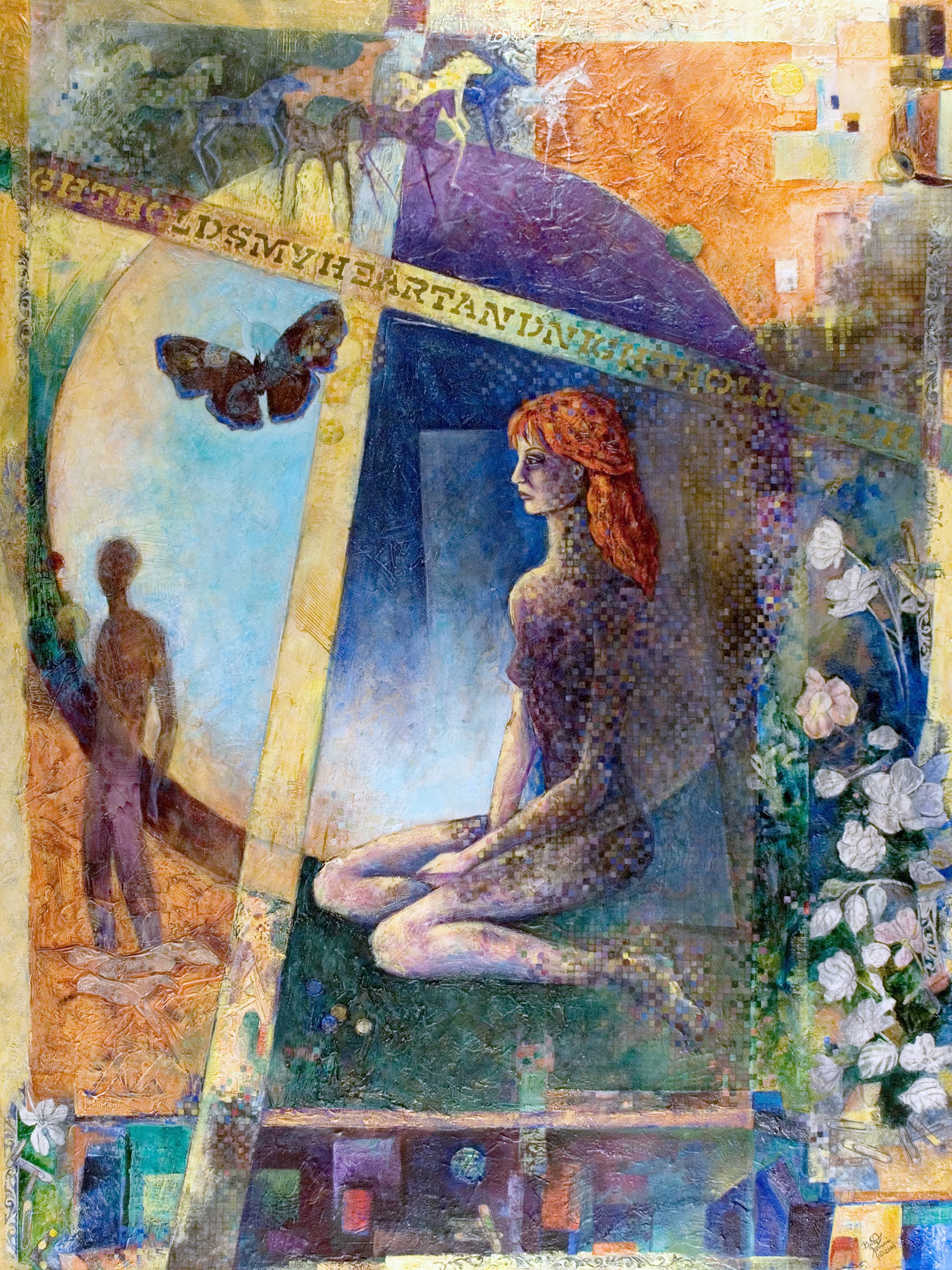 The Enchanted Realm of Night (Mixed Media - 48" x 36" x 1.5" - $1850 CAD plus shipping - Canada) Betty Kovacic