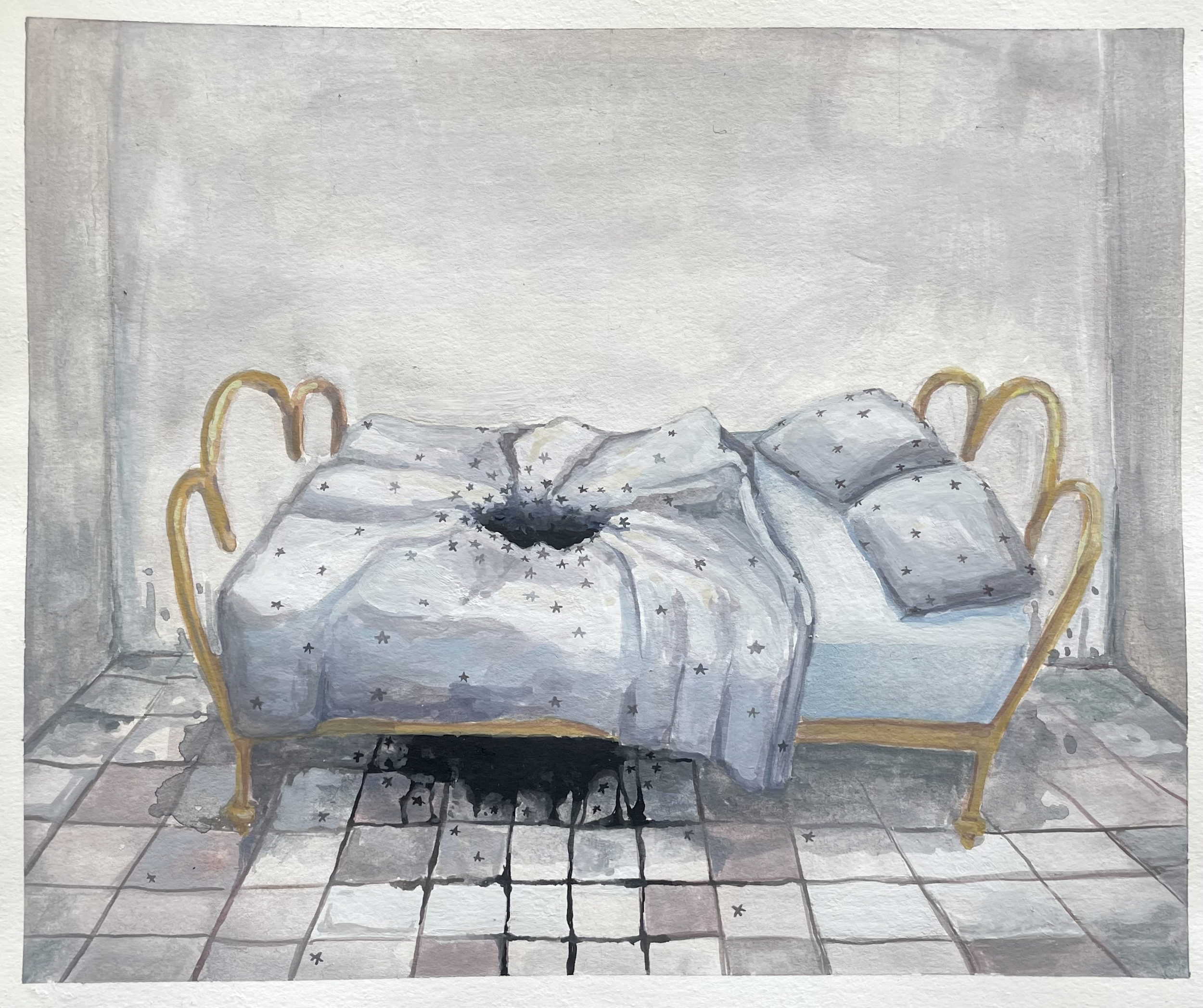 BED_R O T (Painting - 7.5” x 6” - $20 CAD - Canada) Livi Dalenogare
