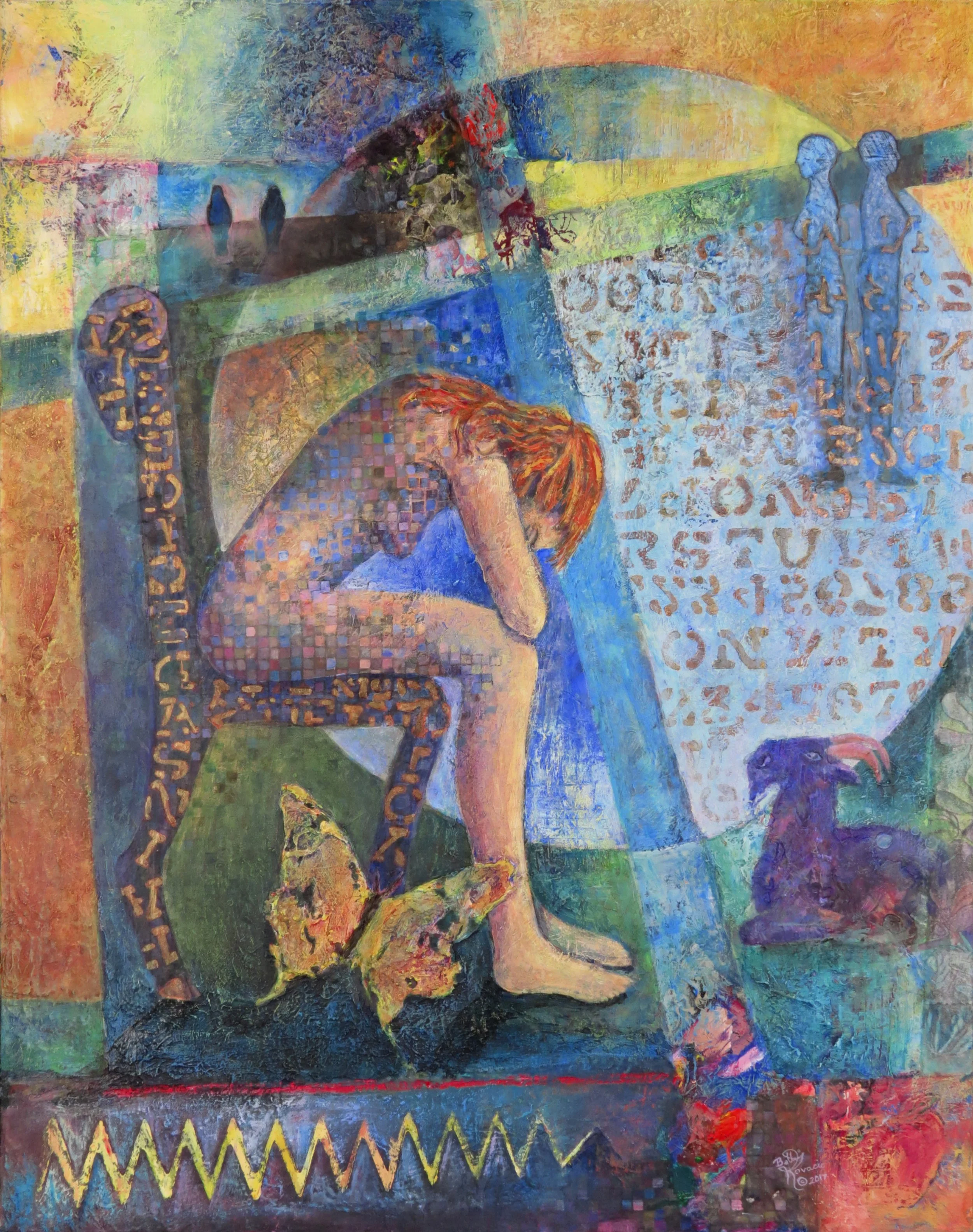 Portrait as Isolde (Mixed Media - 28 x 22 x .75 inches - $1200 CAD - Canada) - Betty Kovacic