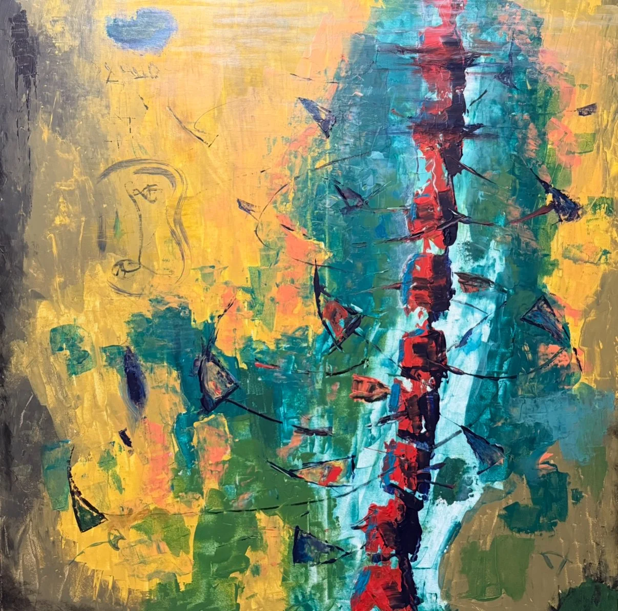 Quantum Entanglement (Painting - 31.5" W x 31.5" H x 0.8" D - $995 USD - Romania) Sorin Mocanu