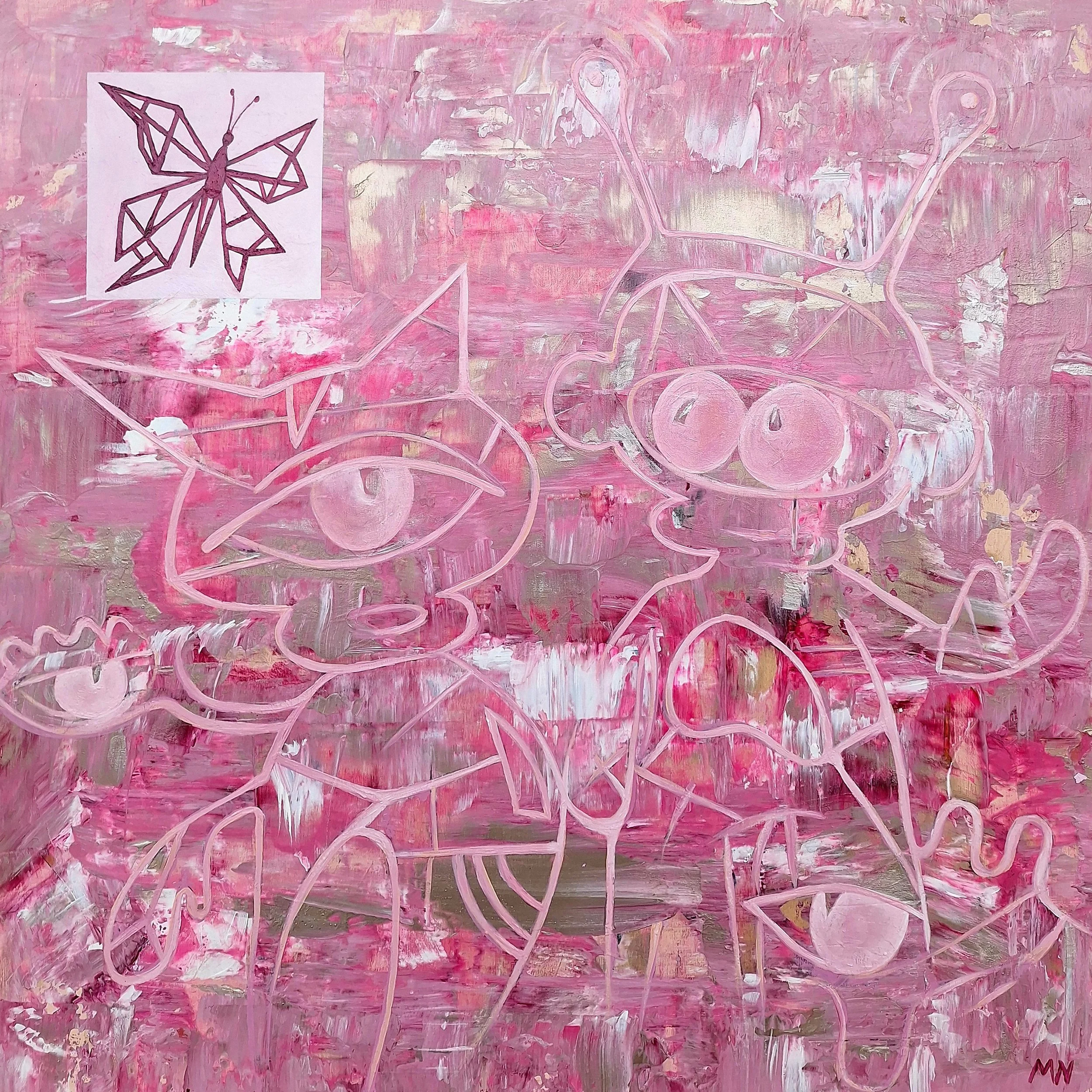 Cosmic Cats (Painting - 28" x 16" - $600 CAD - Canada) Michelle Neilson