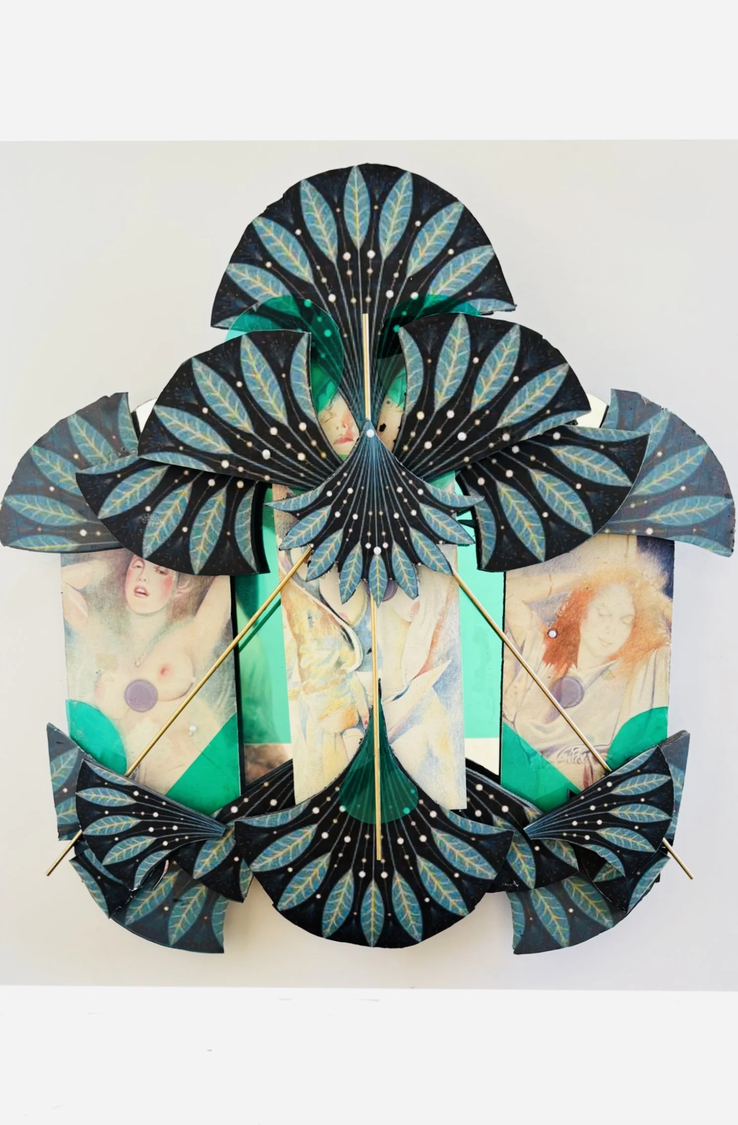 Gilded memories, global shadows (Mixed Media - 13" x 13" - $200 CAD - Canada) Austin Miller