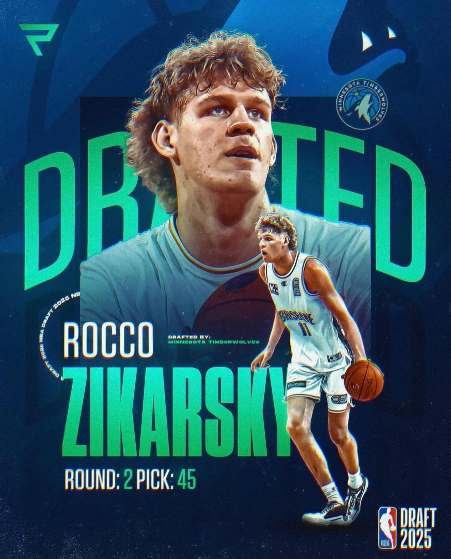 Our boy @roccozikarsky is heading to Minnesota Timberwolves! 
We are so proud of you, Rocco! 🤩 #nbadraft