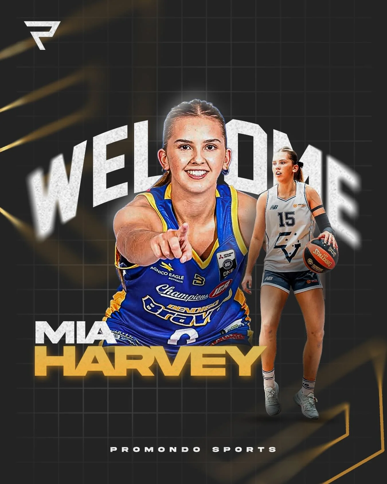 We are so proud to welcome @miaharves to the ProMondo Sports family. A sharp shooter with a heart of gold ✨ what a star!