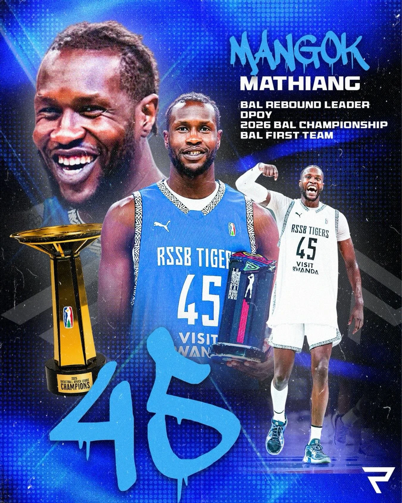 Mangok cemented his name in the history books Winning the BAL championship with @rssb_tigers in @thebal and collecting a few other hardware a long the way. 

*DPOY ✅
*BAL 1st team ✅
*Leading Rebounder ✅
*Championship ✅