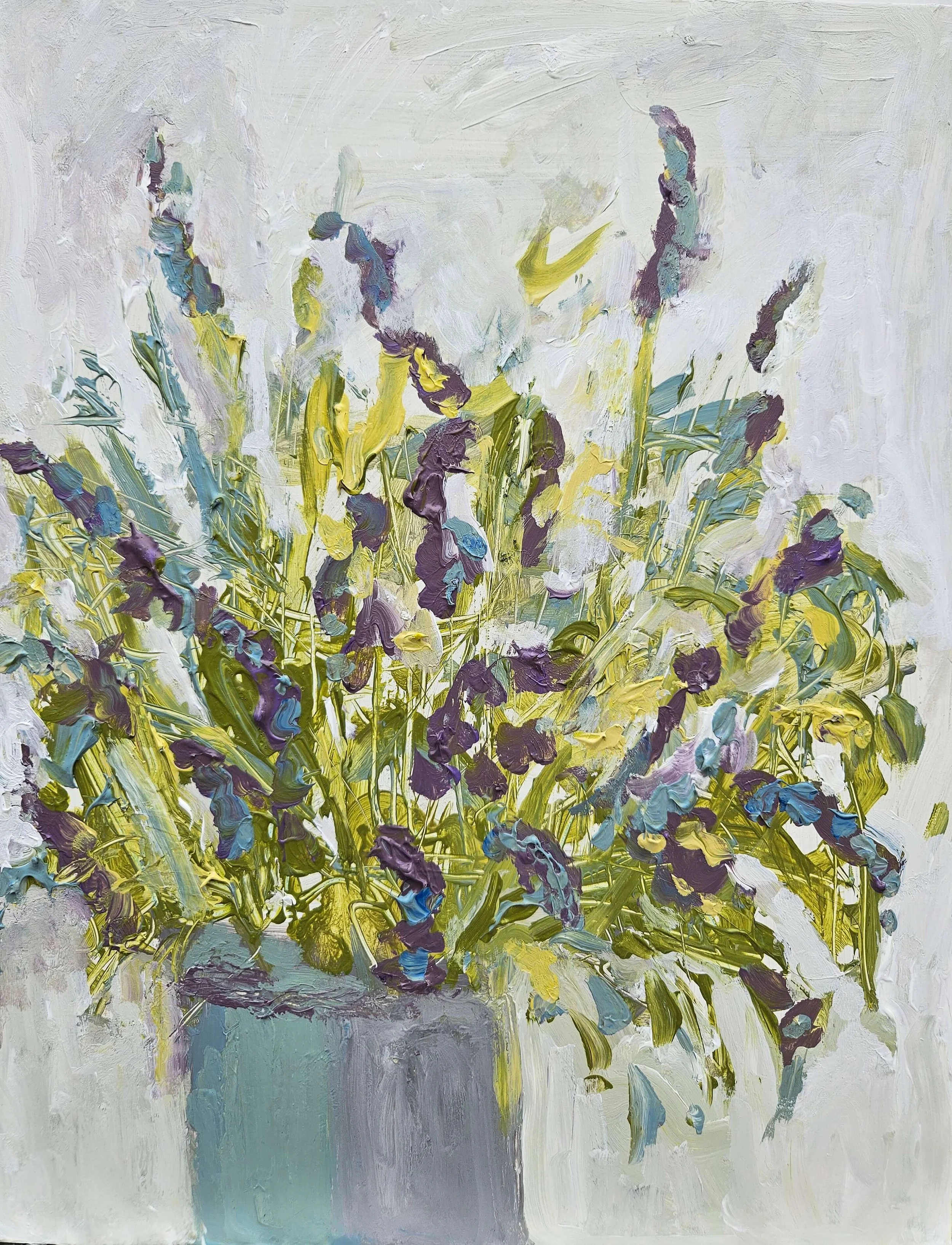 Small contemporary still life painting inspired by Palette 23 colour combinations.