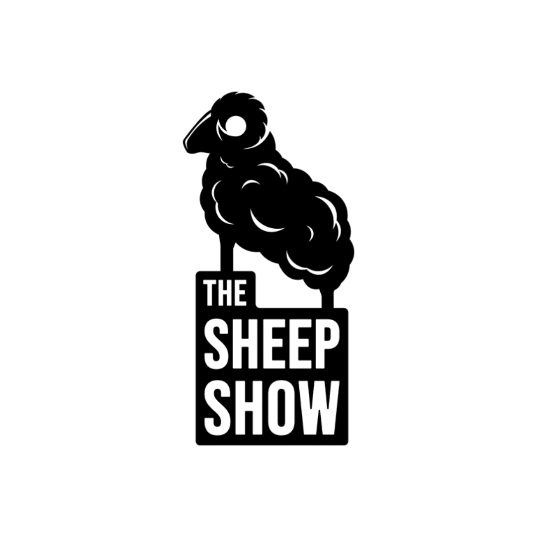 The Sheep Show logo- A black and white logo featuring a cloud of smoke emanating from a sheep's head, with the text 'The Sheep Show' below.