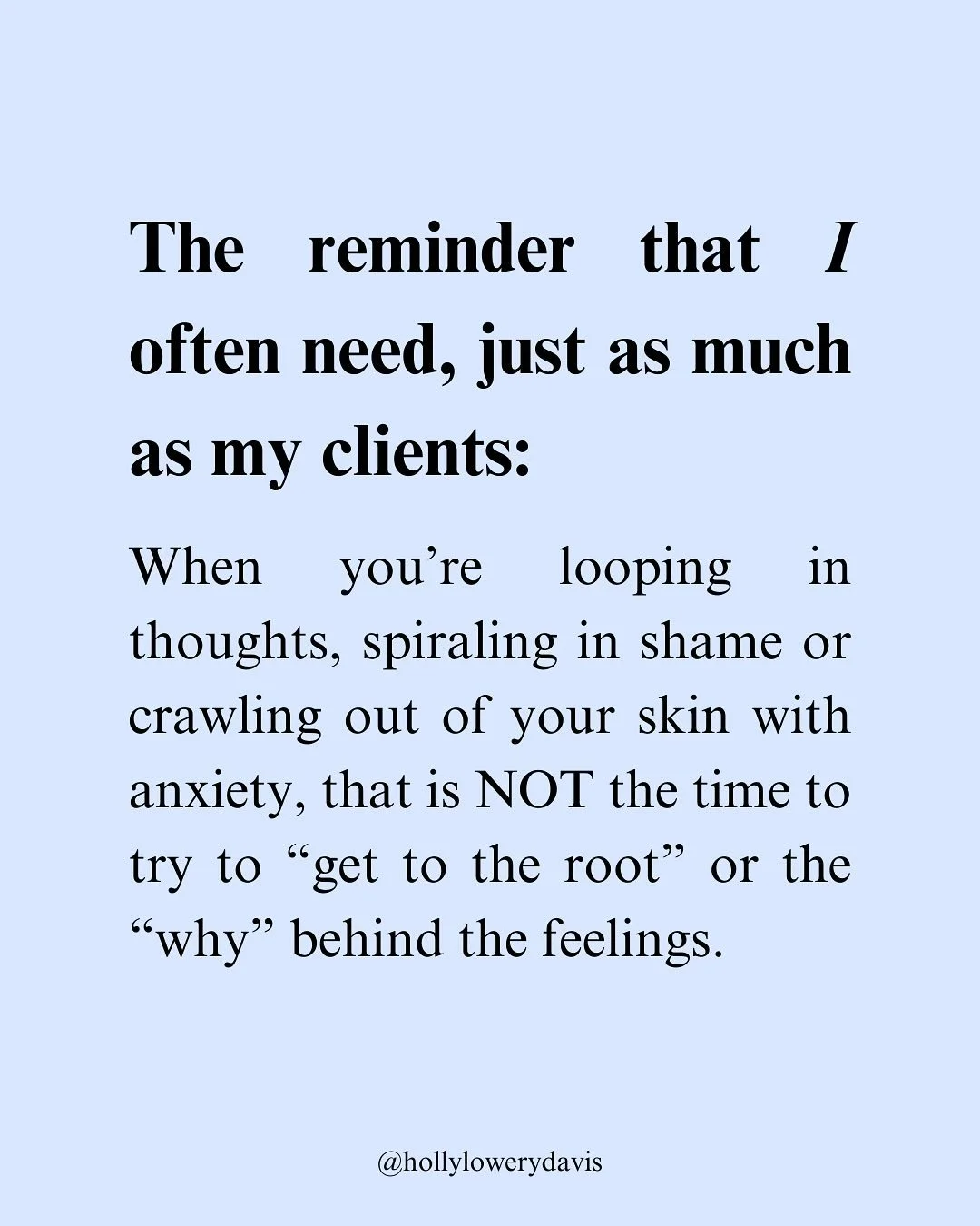 Just some thoughts around what NOT to do when you find yourself spiraling in anxious thoughts. Swipe through to the end for some resources &amp; next steps, as well as client testimonials 🫂

If you&rsquo;re feeling called to lean into some extra sup