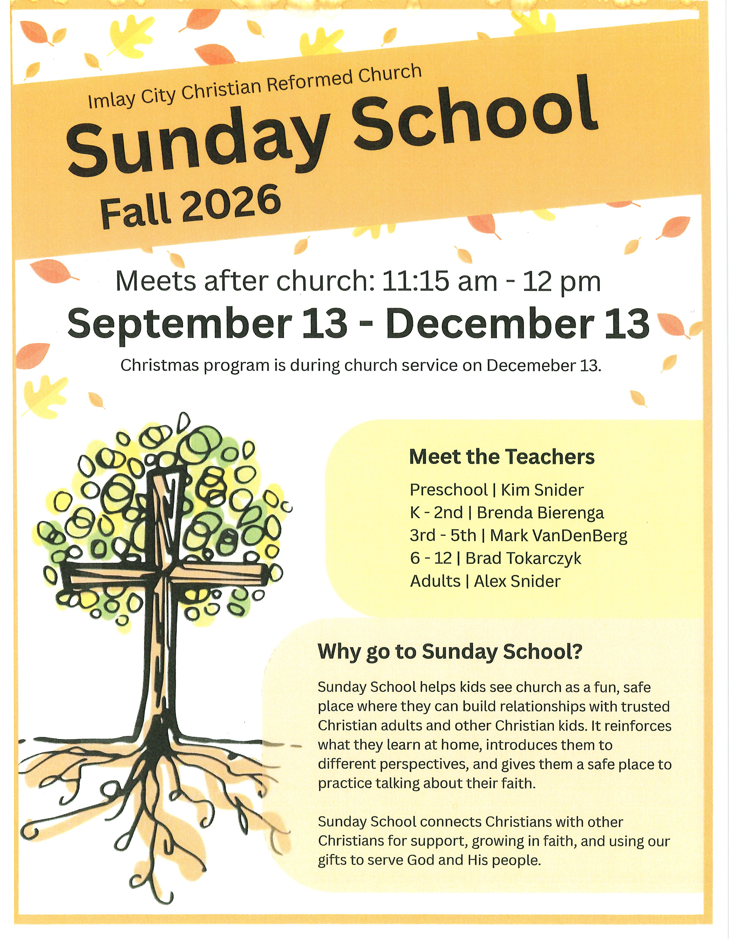 Sunday School begins!