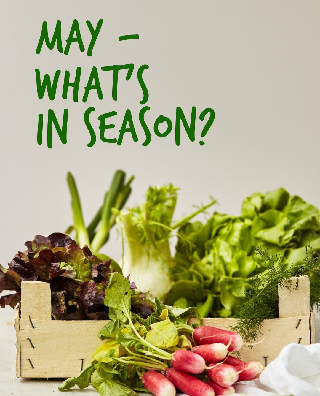 &quot;What fruits and vegetables are in season during May?&quot; ⁠
⁠
Eating locally grown in-season produce is tastier, healthier, and more sustainable. Seasonal produce is packed with more nutrients and vitamins, and its carbon footprint is reduced 