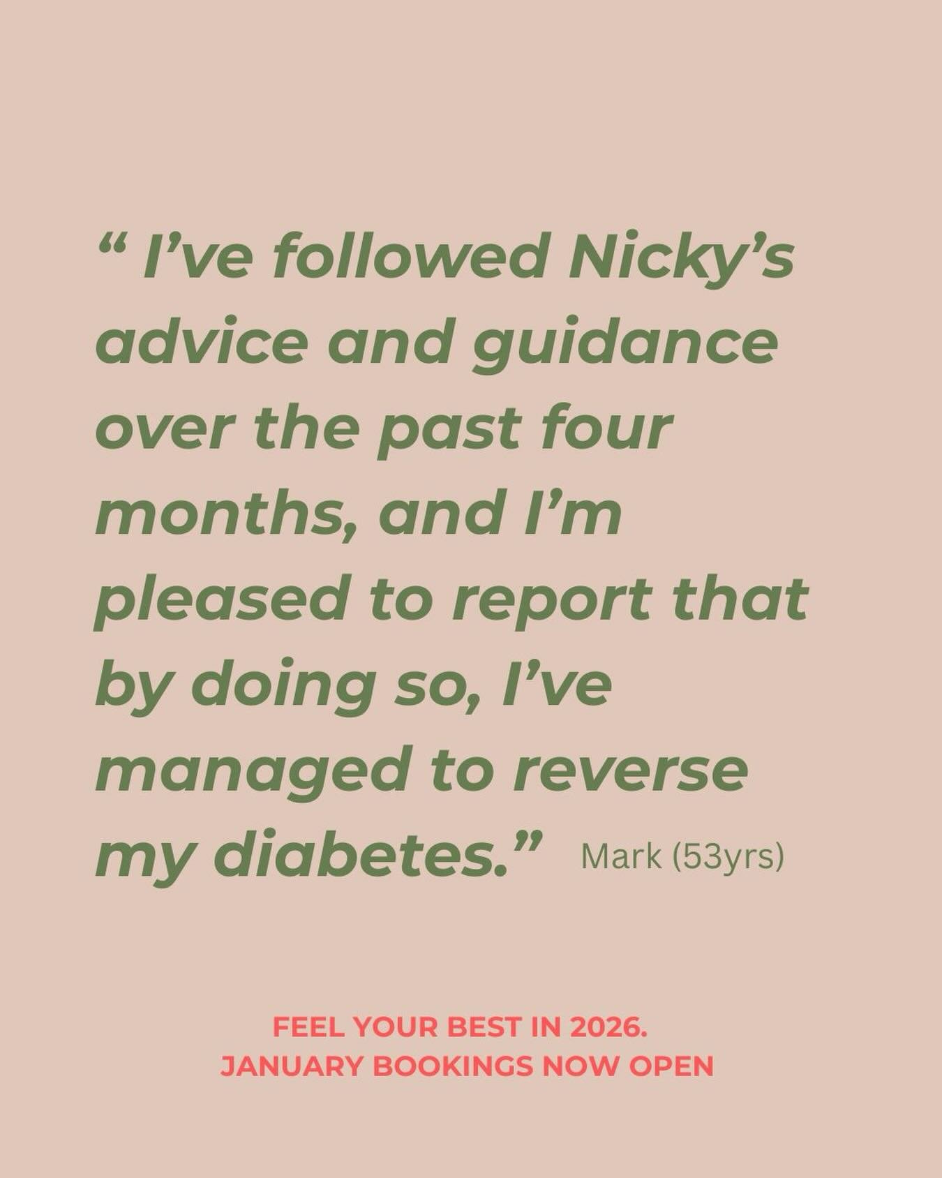 𝗥𝗘𝗩𝗘𝗥𝗦𝗜𝗡𝗚 𝗧𝗬𝗣𝗘 𝟮 𝗗𝗜𝗔𝗕𝗘𝗧𝗘𝗦 - without more medication 

Diagnosed with Type 2 diabetes, Mark didn&rsquo;t want to simply add more medication. Instead, he wanted to address the root cause. 

By making targeted adjustments to an alr