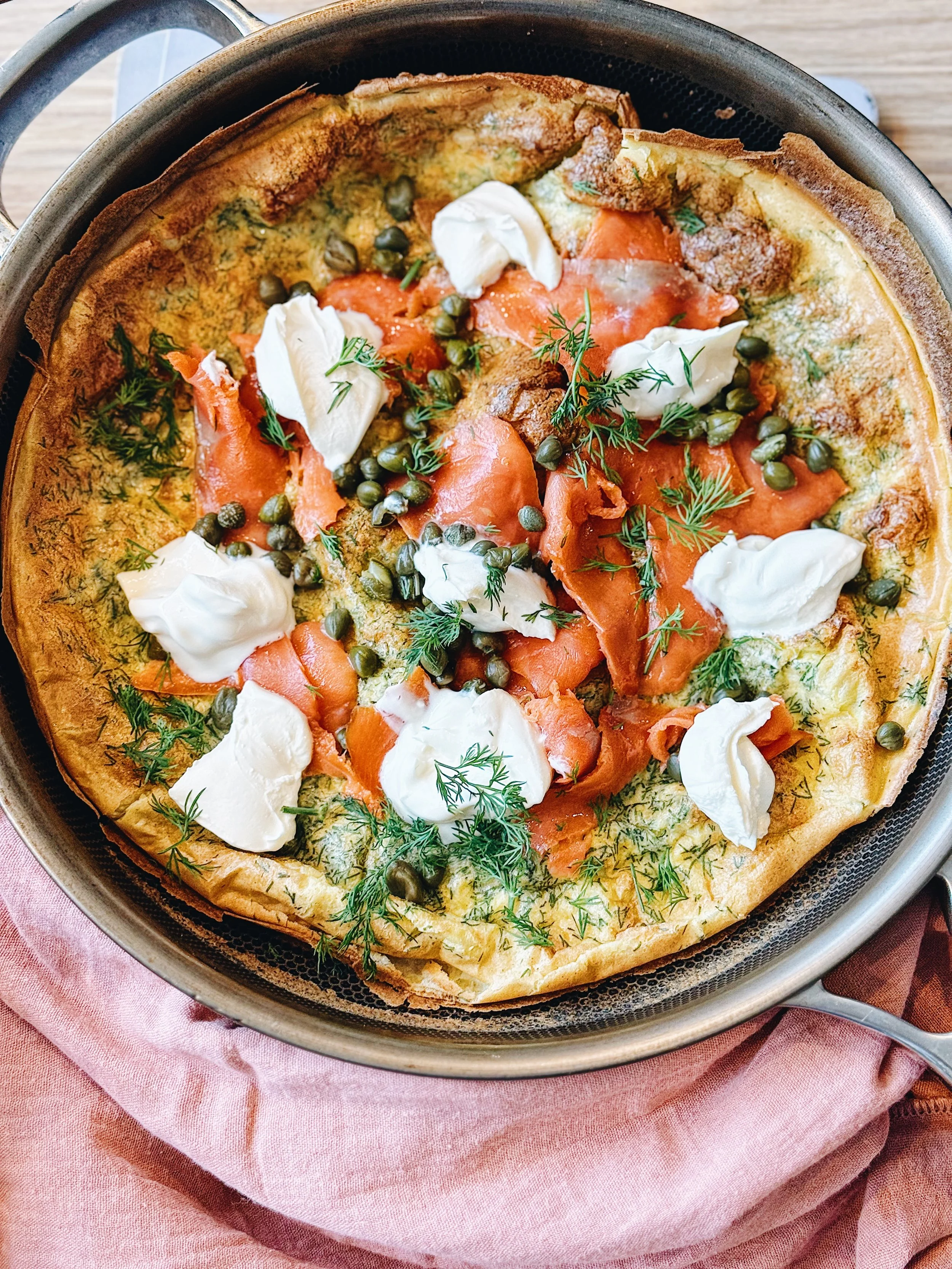 Dill Dutch Baby with Smoked Salmon