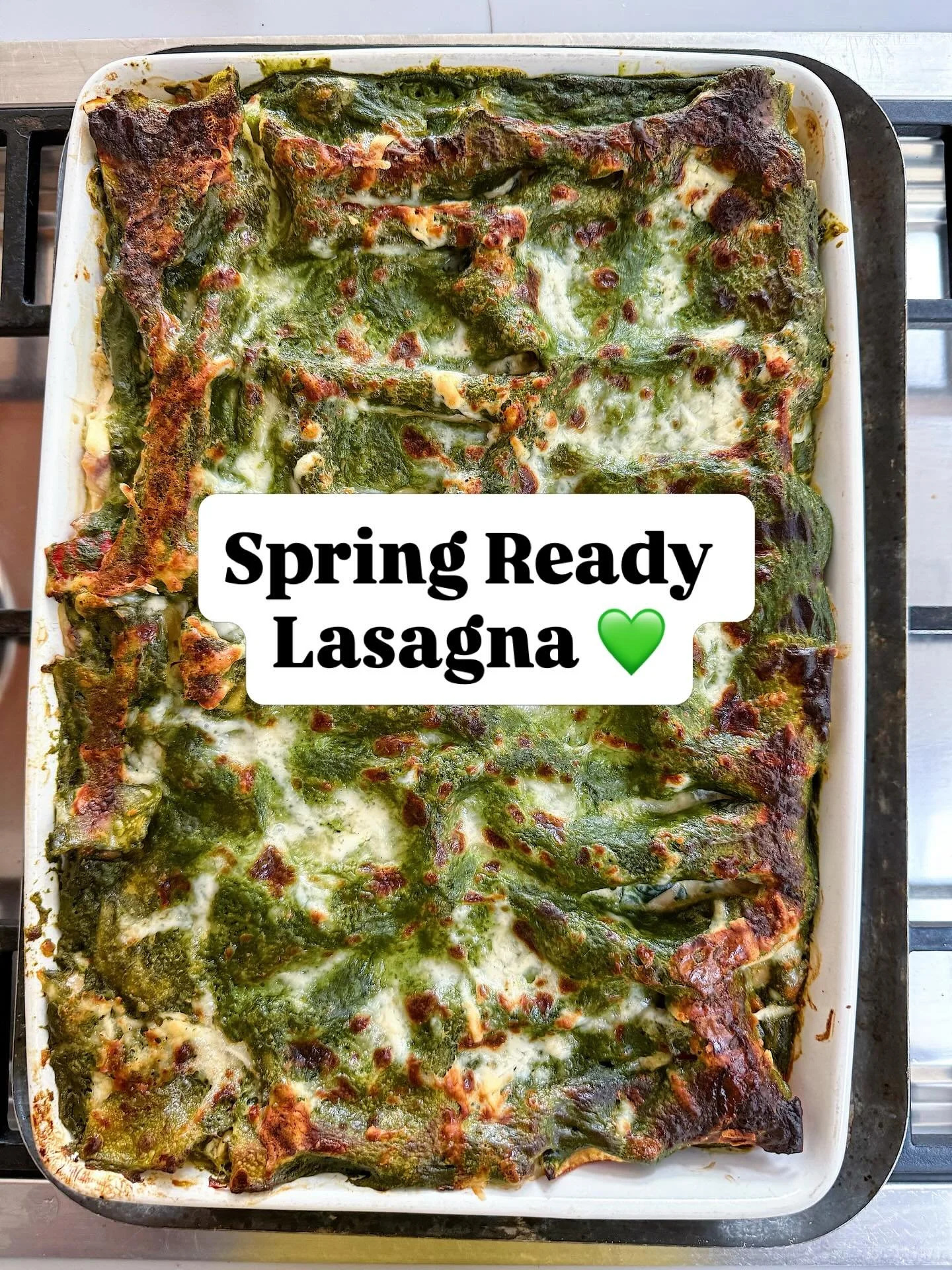 SPRING-READY LASAGNA 💚

Lighter, greener&hellip; but still every bit as comforting.

This Spinach, Butterbean &amp; 4-Cheese Lasagna is packed with garlicky greens, courgette, peas, red pepper, carrot, creamy butterbeans and lentil lasagna sheets &m