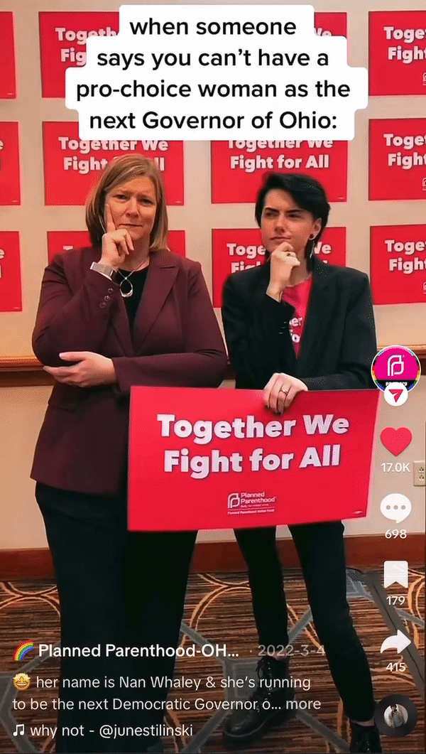 Nan Whaley, previous Democratic nominee for Governor of Ohio.