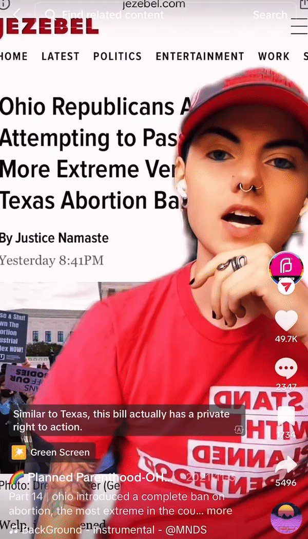 Me discussing Ohio's near-total abortion ban.