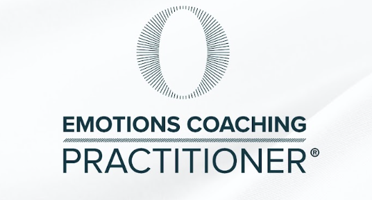 Emotions Coaching Practitioner logo with circular design above the text.