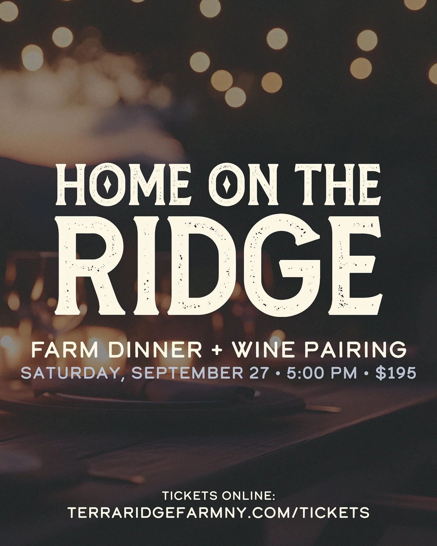 Celebrate the start of fall with Home On The Ridge, a special outdoor farm dinner. Join us at a long communal table for a five-course meal crafted by @thechef_fox with our pasture-raised pork and poultry, along with fresh ingredients from neighboring