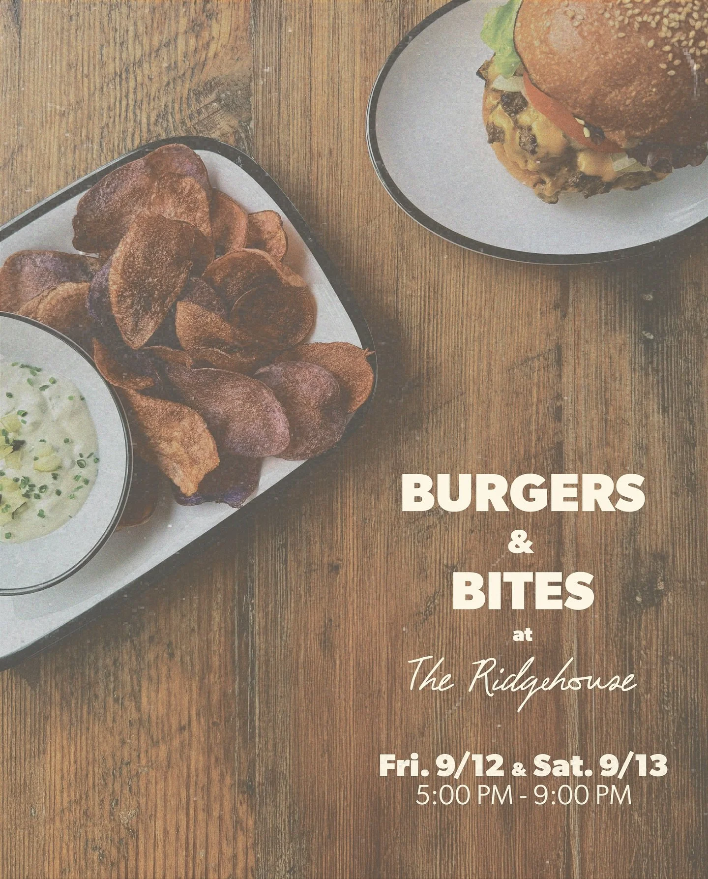Join us this weekend for the last Burgers &amp; Bites of the season!