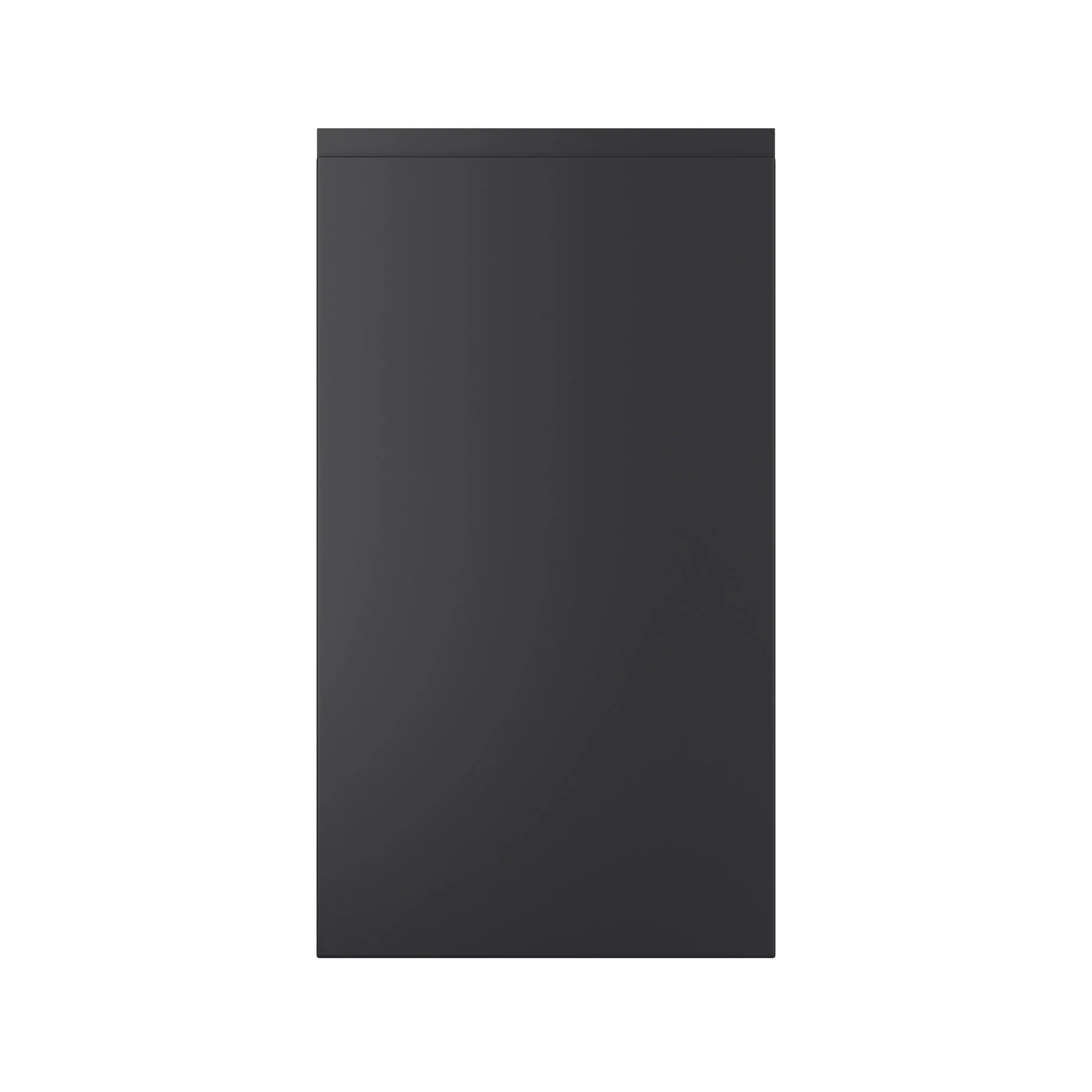 Black front panel for an appliance, likely a dishwasher or refrigerator.