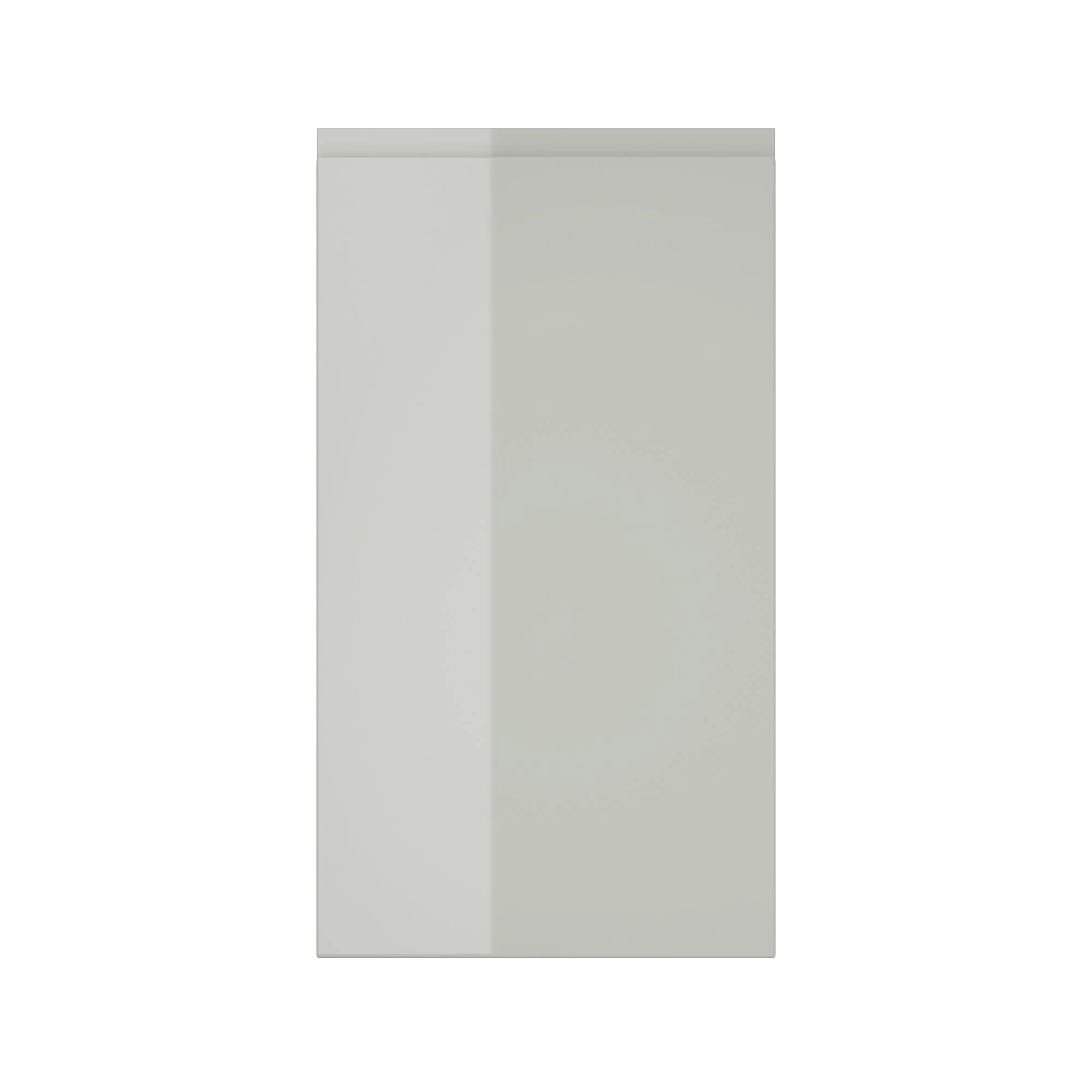 Rectangular gray cabinet door with a minimalist design and smooth finish.