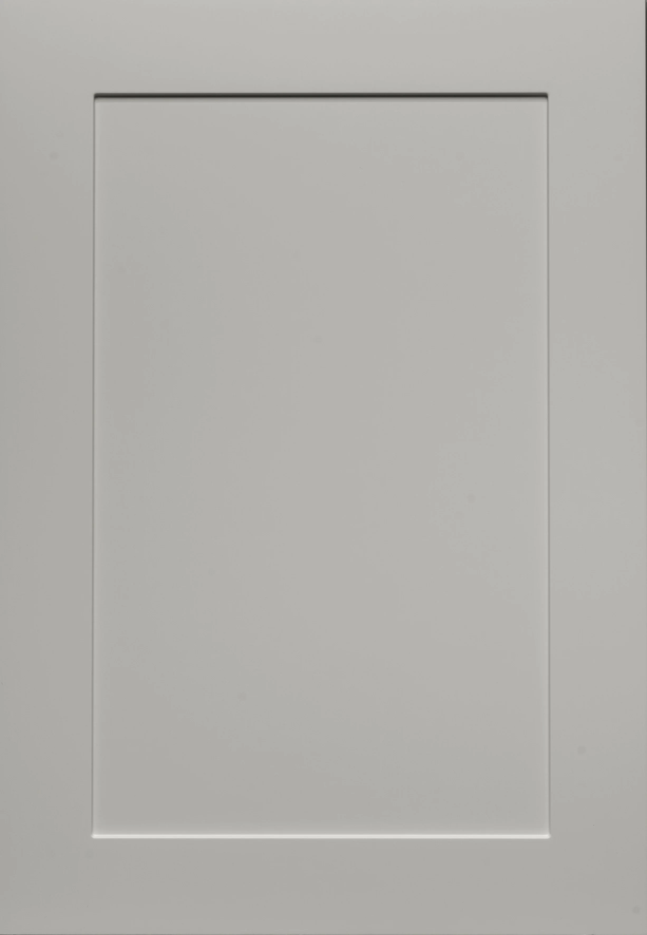 Minimalist gray cabinet door with shaker design