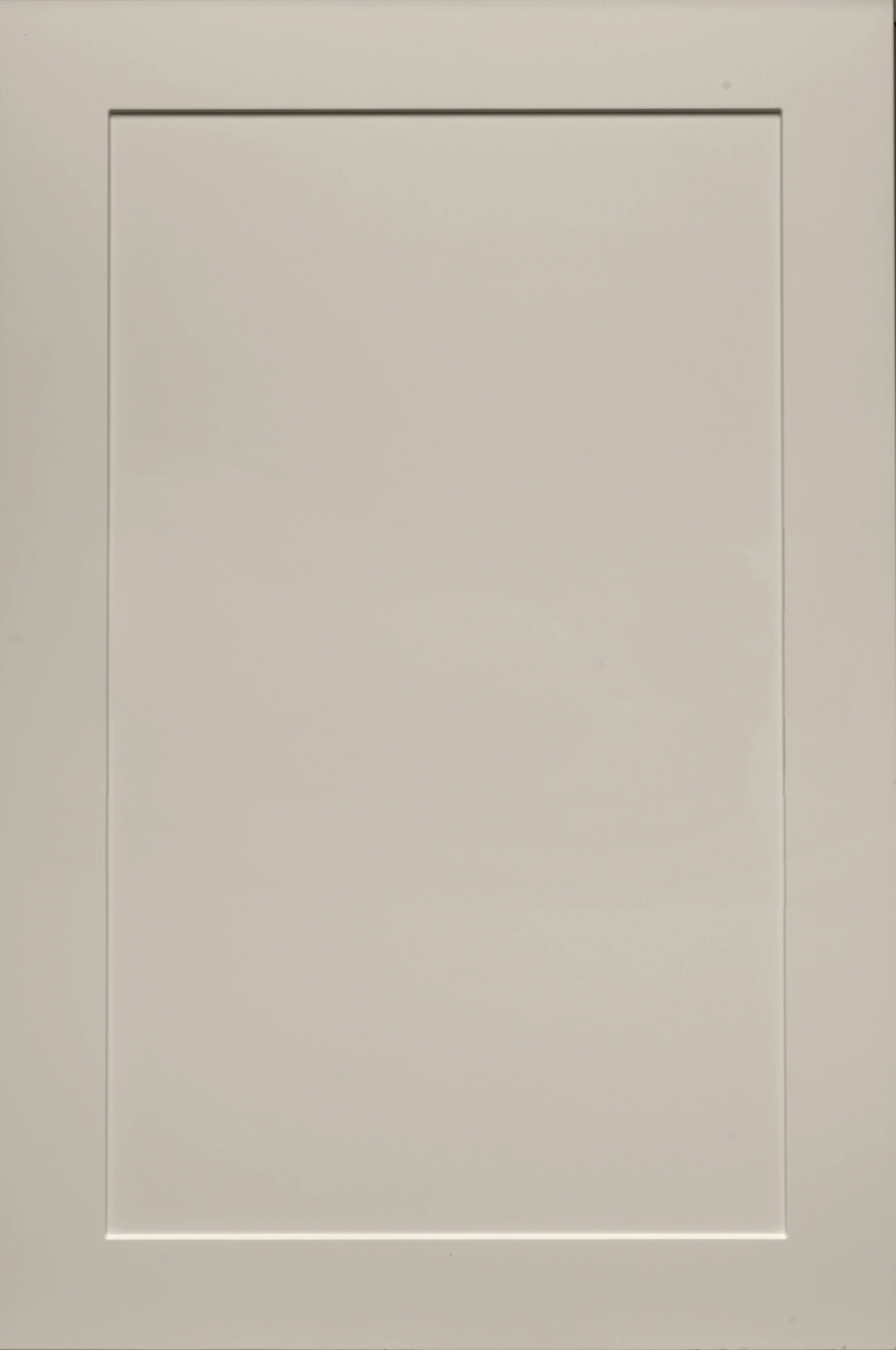 Tan cabinet door with a recessed panel design