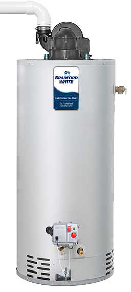 Power vent gas water heater with blower-assisted venting for safe and efficient residential hot water heating.