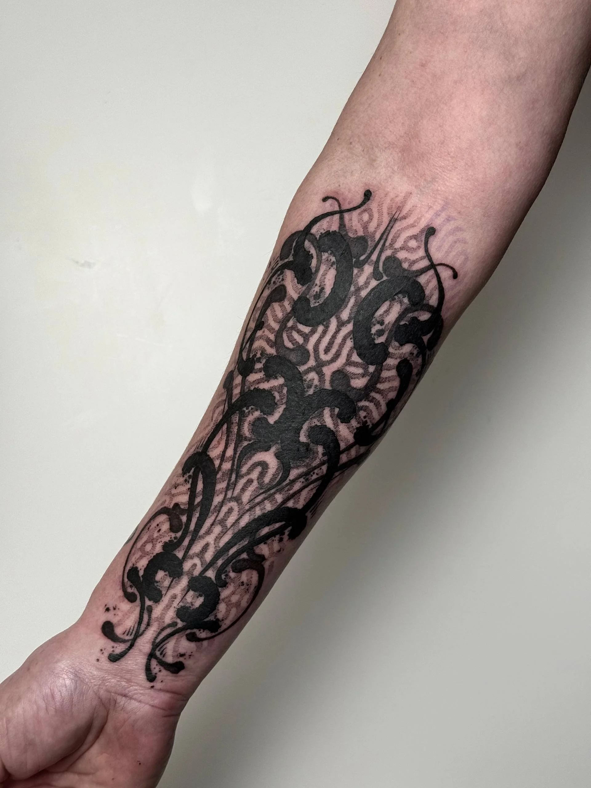Forearm polymorph tattoo by Harrison Brewer at Medusa Ink Birmingham