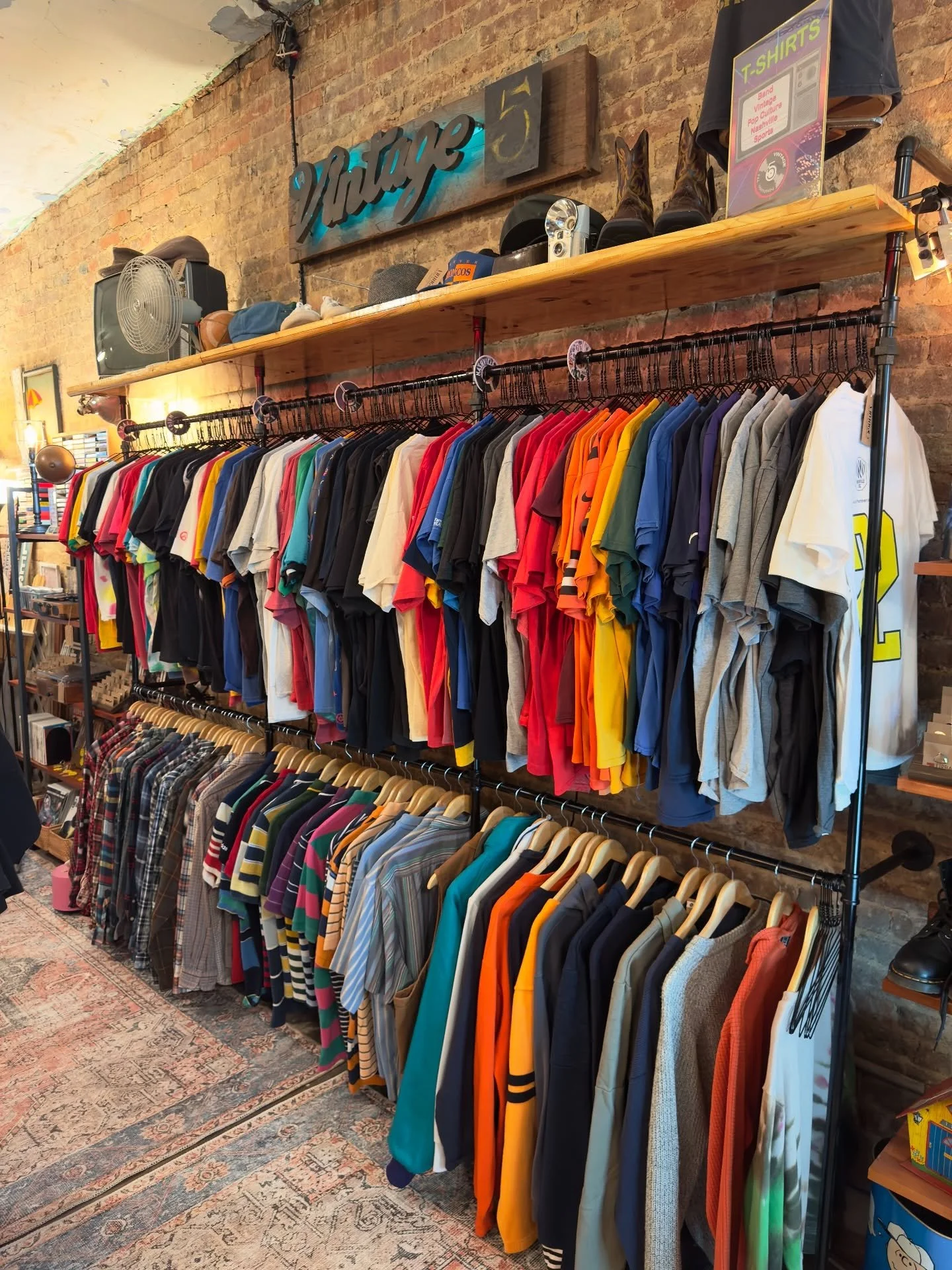 We’ve expanded our shop! If you’re local to Nashville, or visiting, stop by and see us in downtown Gallatin on the 2nd floor of Timeless Treasures. We have over 400 t-shirts and vintage clothing, records and tapes, our handmade record orn